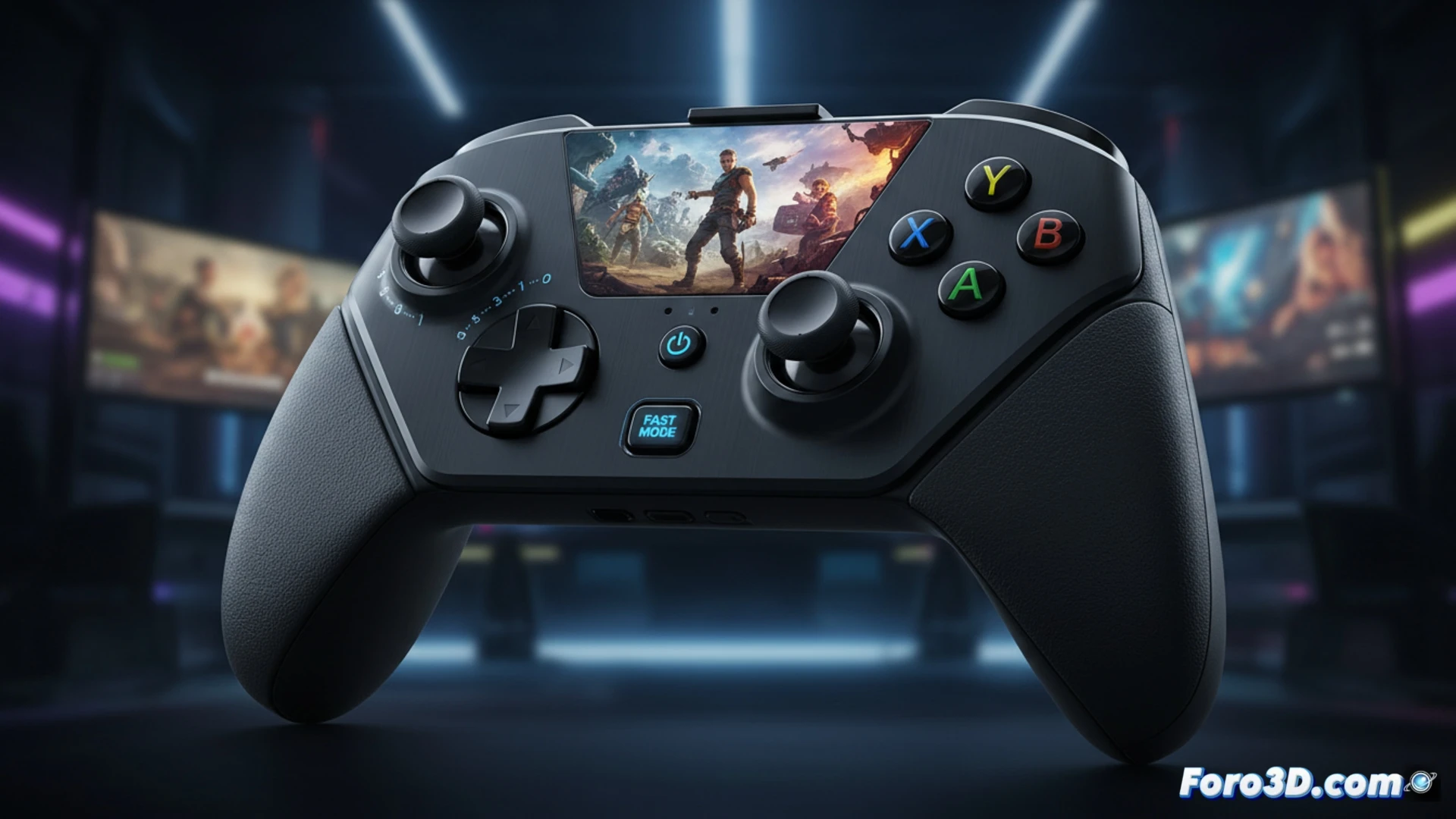 Un mando GameSir G8 Galileo acoplado a un móvil, con empuñaduras ergonómicas estilo Xbox, sticks Hall, gatillos analógicos ajustables y botones de membrana, resaltando el pad direccional junto al botón de captura.