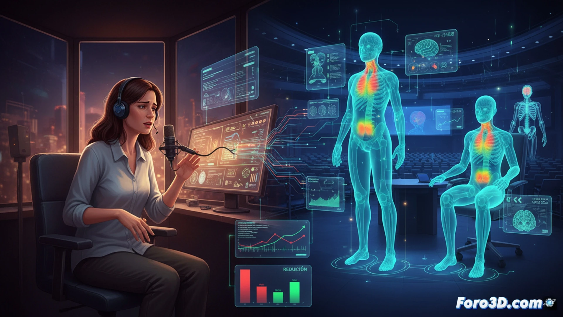Gemelos digitales 3D analizan postura y fatiga de intérprete en cabina para prevenir riesgos laborales