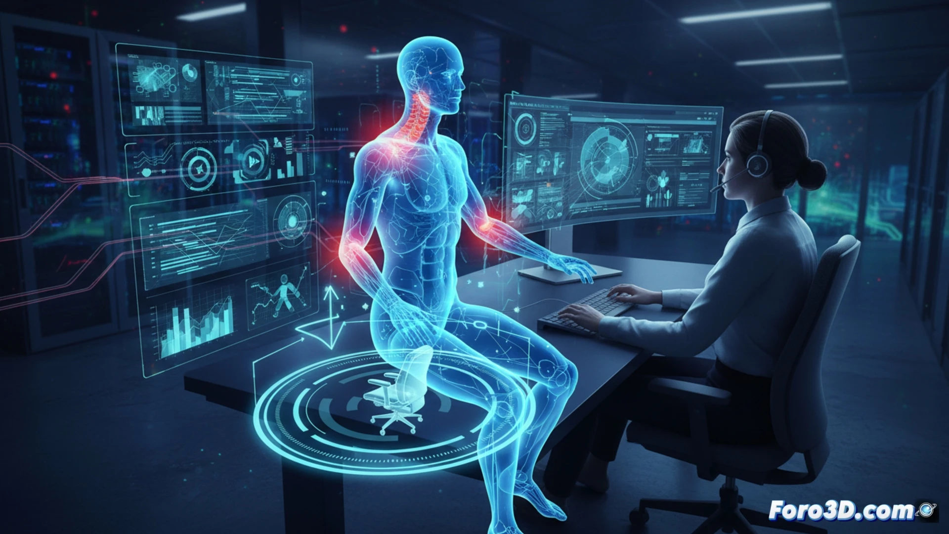 Simulación 3D de postura de teleoperador con análisis ergonómico en tiempo real y alertas de riesgo