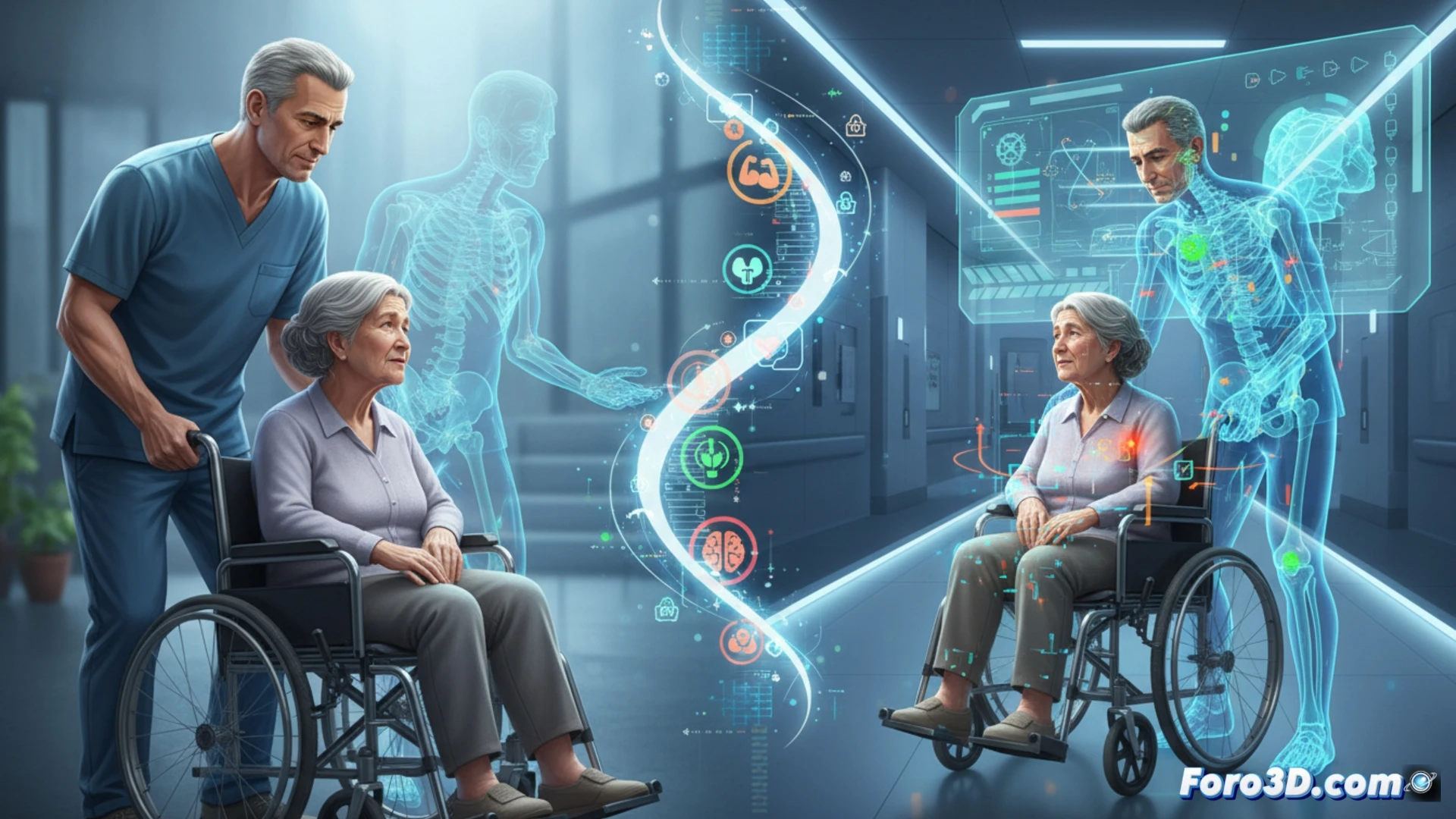Simulación 3D de movilización de paciente encamado para prevenir lesiones en gerocultores