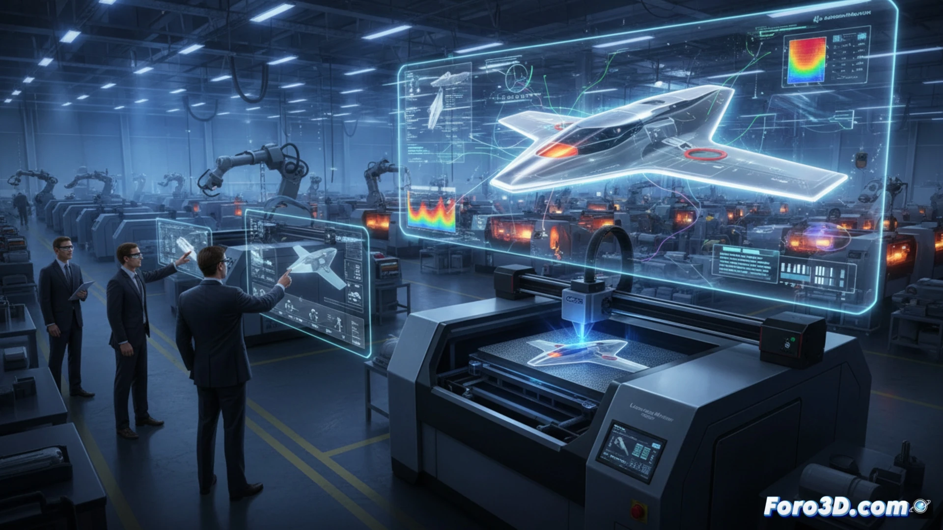 Instalacion de fabricacion aditiva Lockheed Martin con gemelos digitales y piezas metalicas impresas en 3D