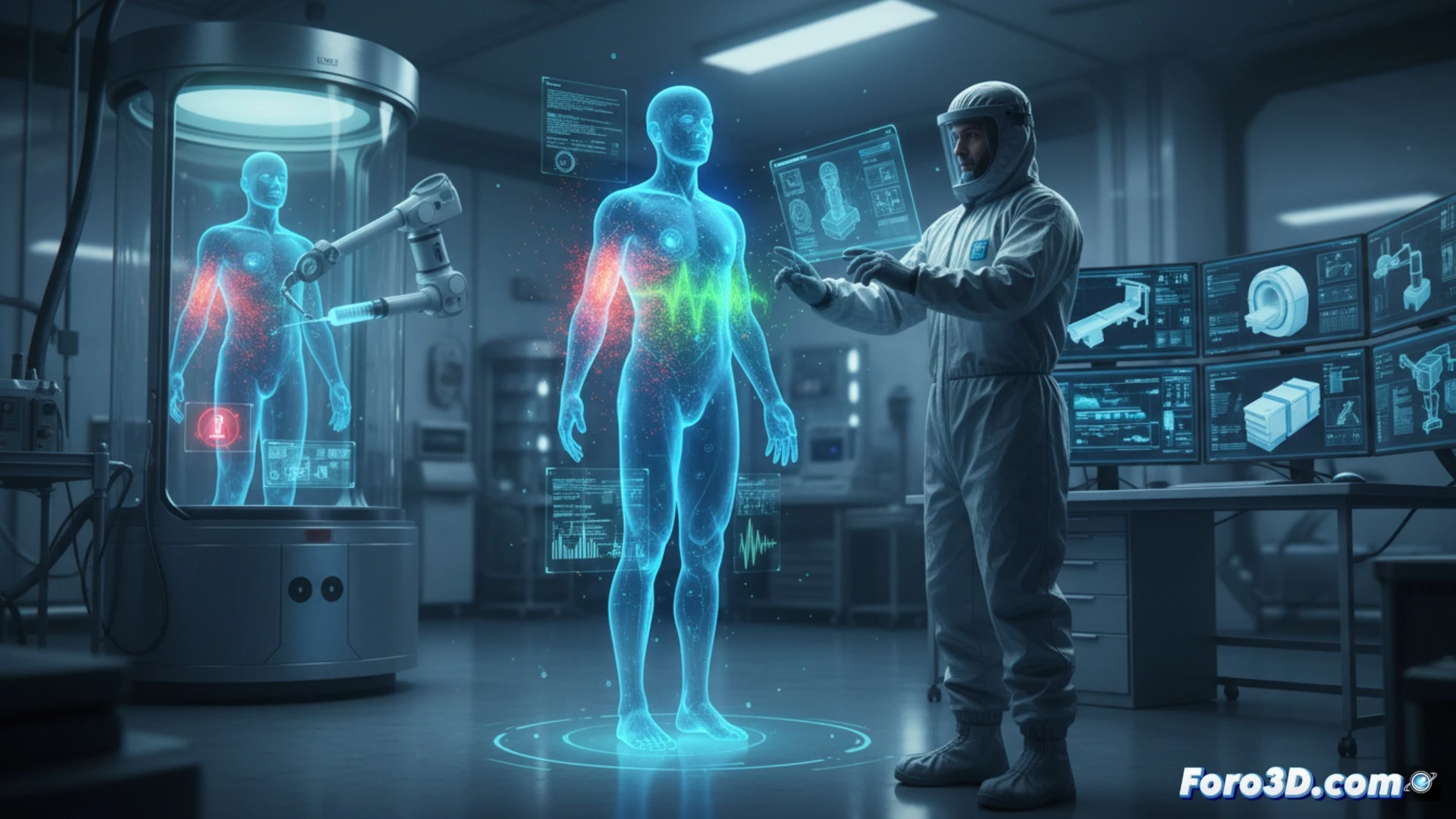 Gemelo digital de equipo biomédico con simulacion 3D de riesgos laborales en laboratorio clinico