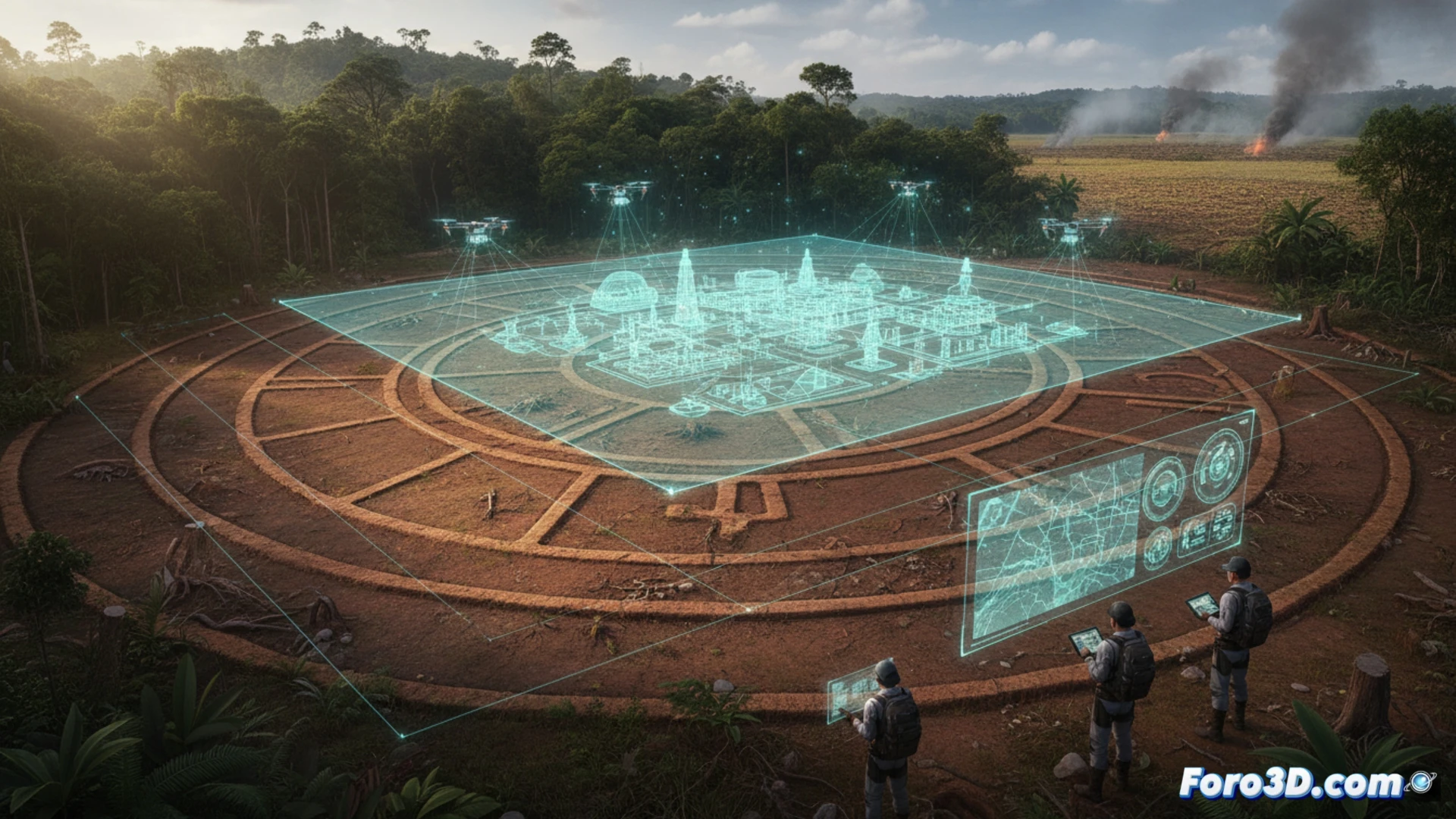 Geoglifos geometricos en la selva amazonica revelados por tecnologia 3D y fotogrametria aerea