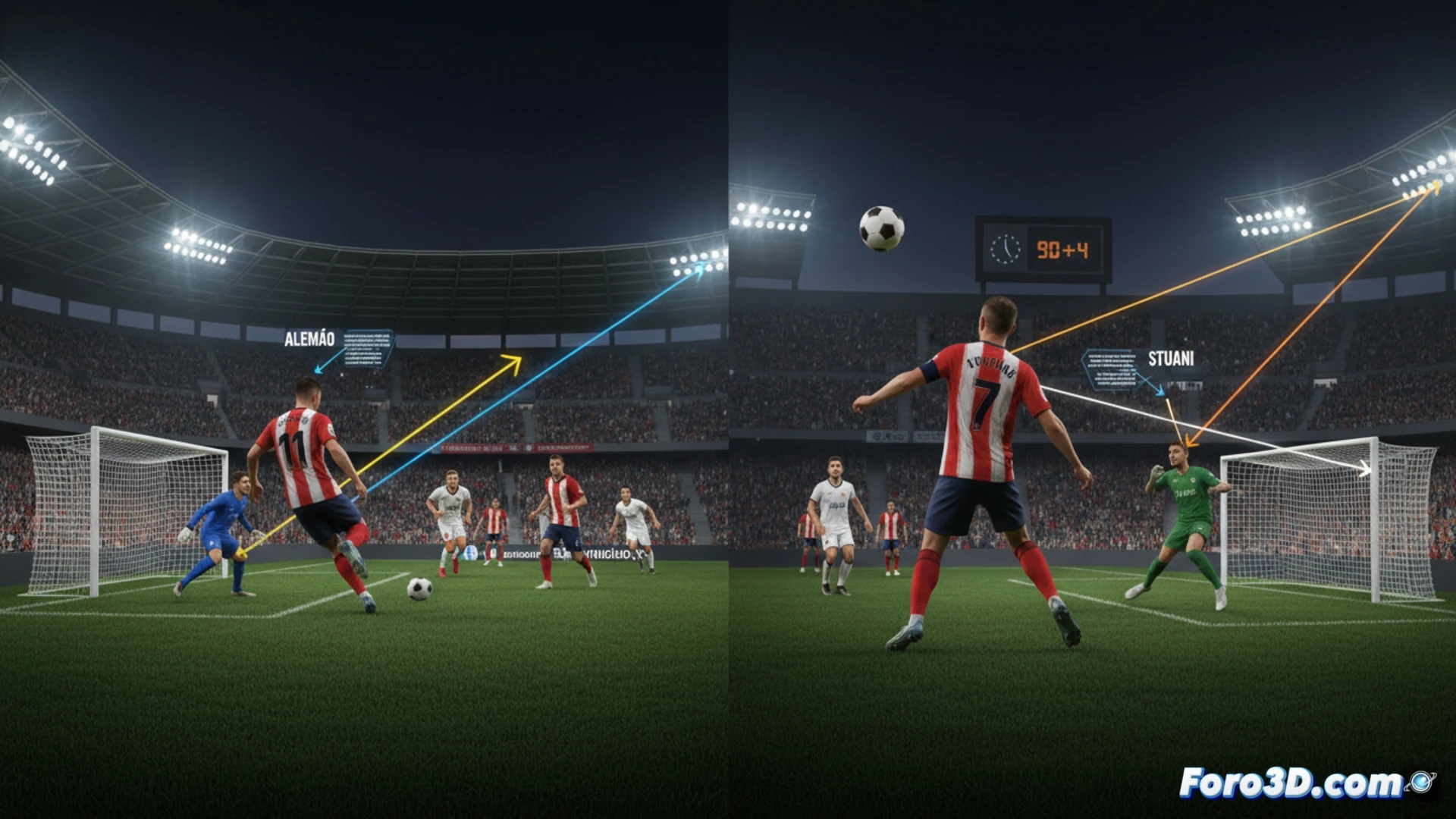 Reconstruccion 3D del gol de Stuani en el Girona vs Rayo Vallecano en LaLiga EA Sports