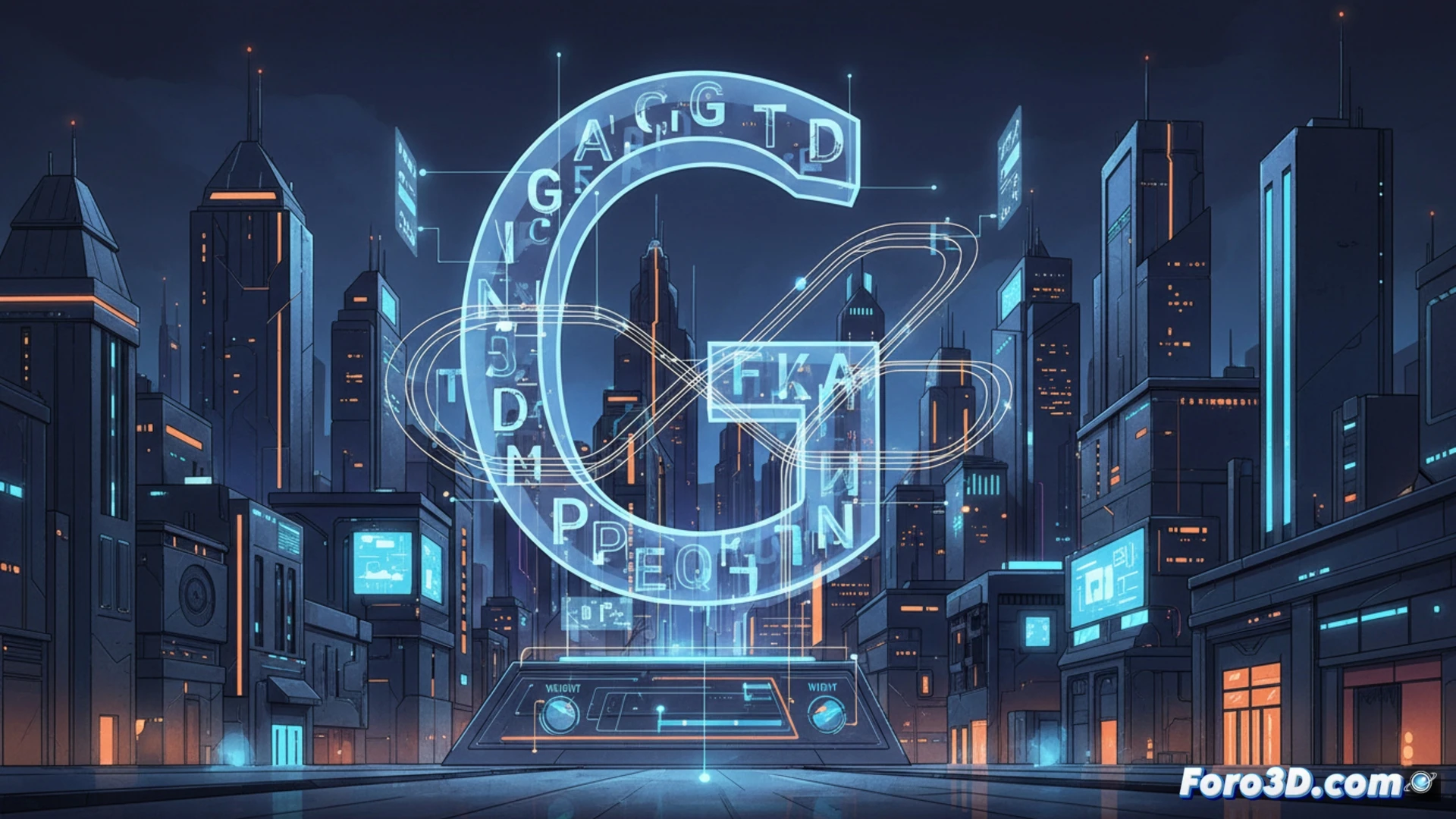 Descripción: Una pantalla de diseño muestra la palabra 'GOTHAM' en tipografía variable, con controles deslizantes de peso y anchura, sobre fondo oscuro.