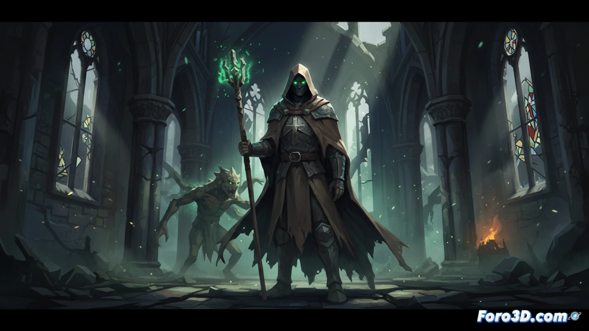 Captura de Graven mostrando personaje low-poly con texturas HD en escenario de fantasía oscura en Unreal Engine 4