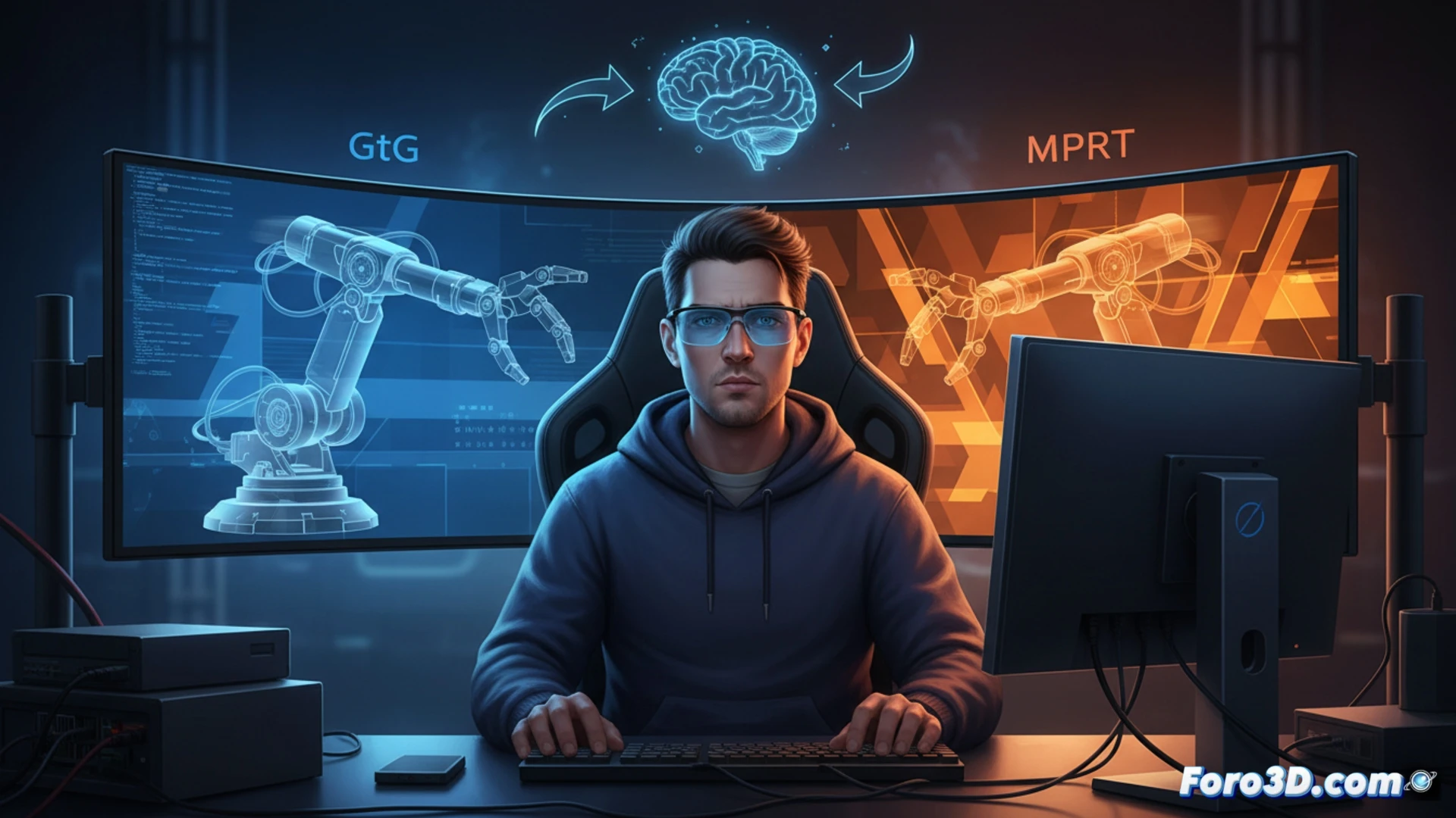 Comparación visual entre GtG y MPRT en monitor para modelado 3D y animación