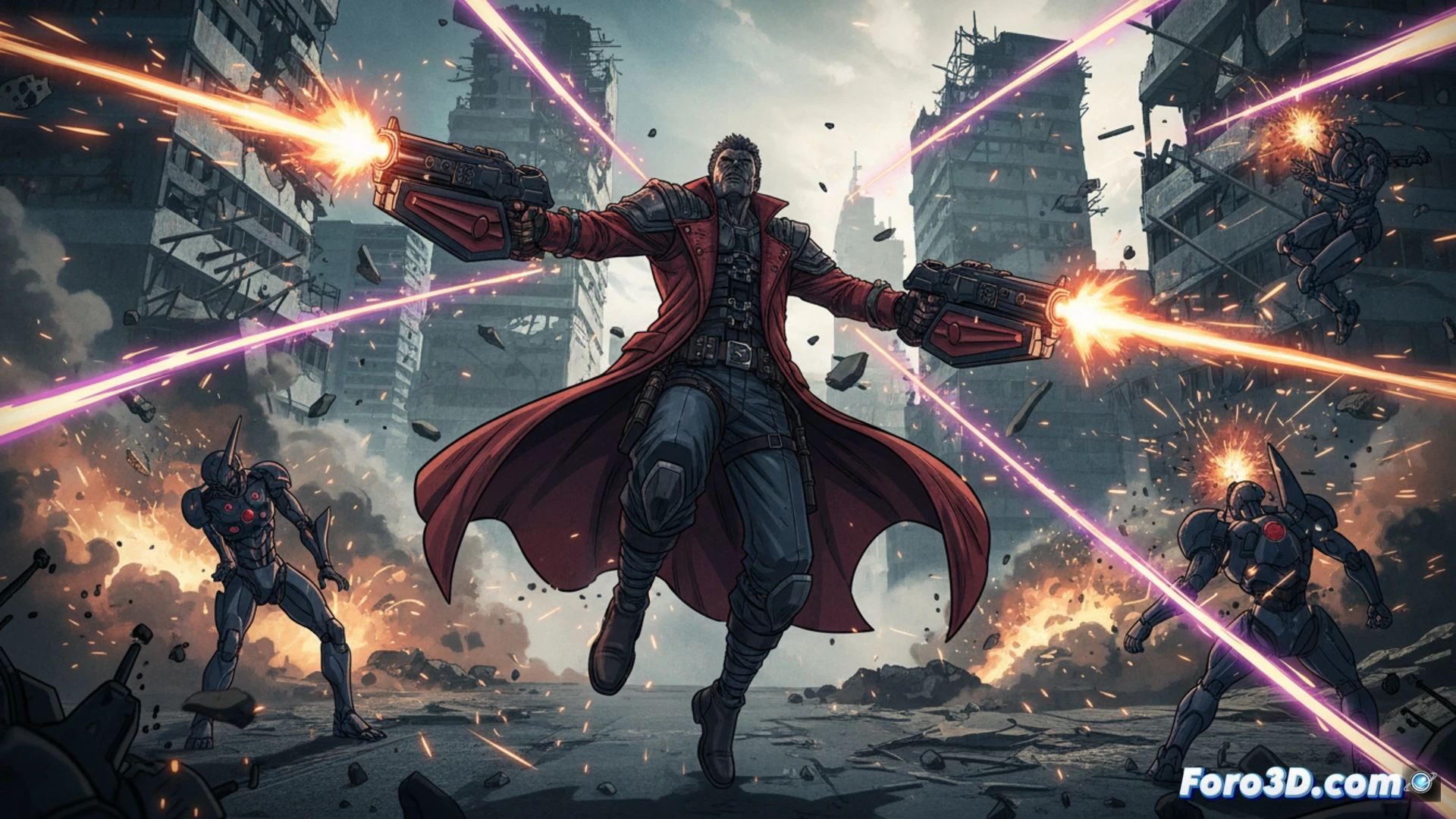 Gungrave GORE Unreal Engine 4 cel shading acción anime partículas destrucción iluminación dinámica