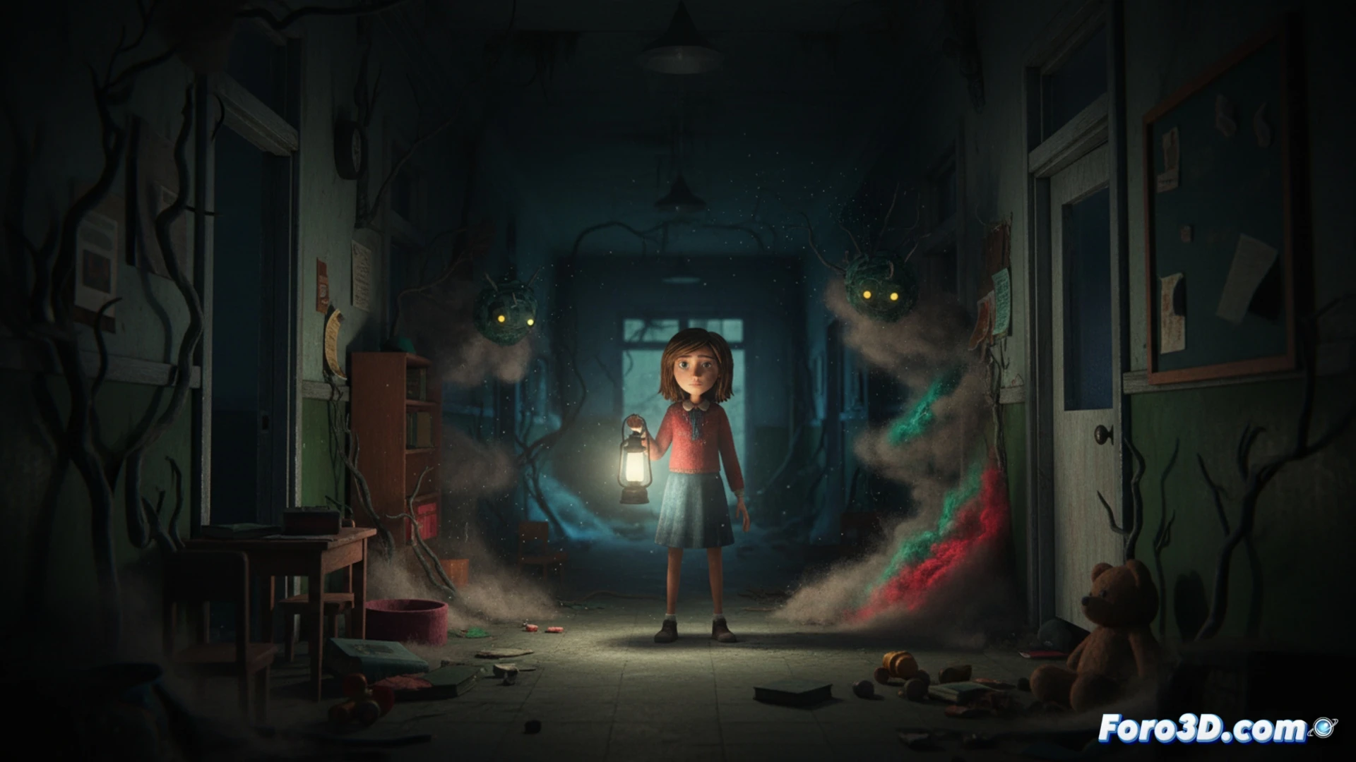 Captura de Gylt mostrando su estilo visual stop-motion con iluminación dramática y texturas artesanales en Unreal Engine 4