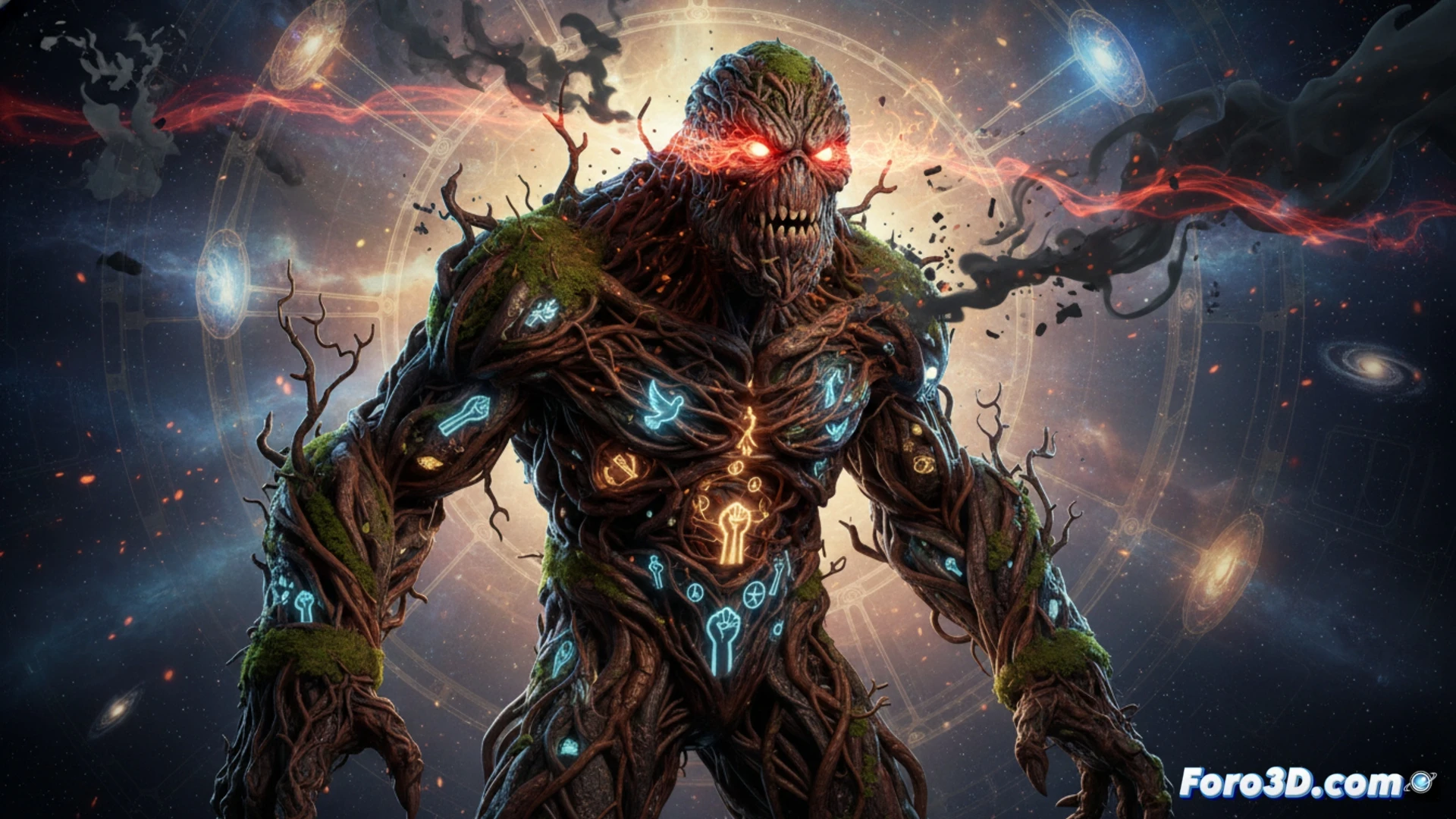 Hombre Cosa 3D criatura pantanosa guardián nexo realidades activismo visual arte digital Marvel