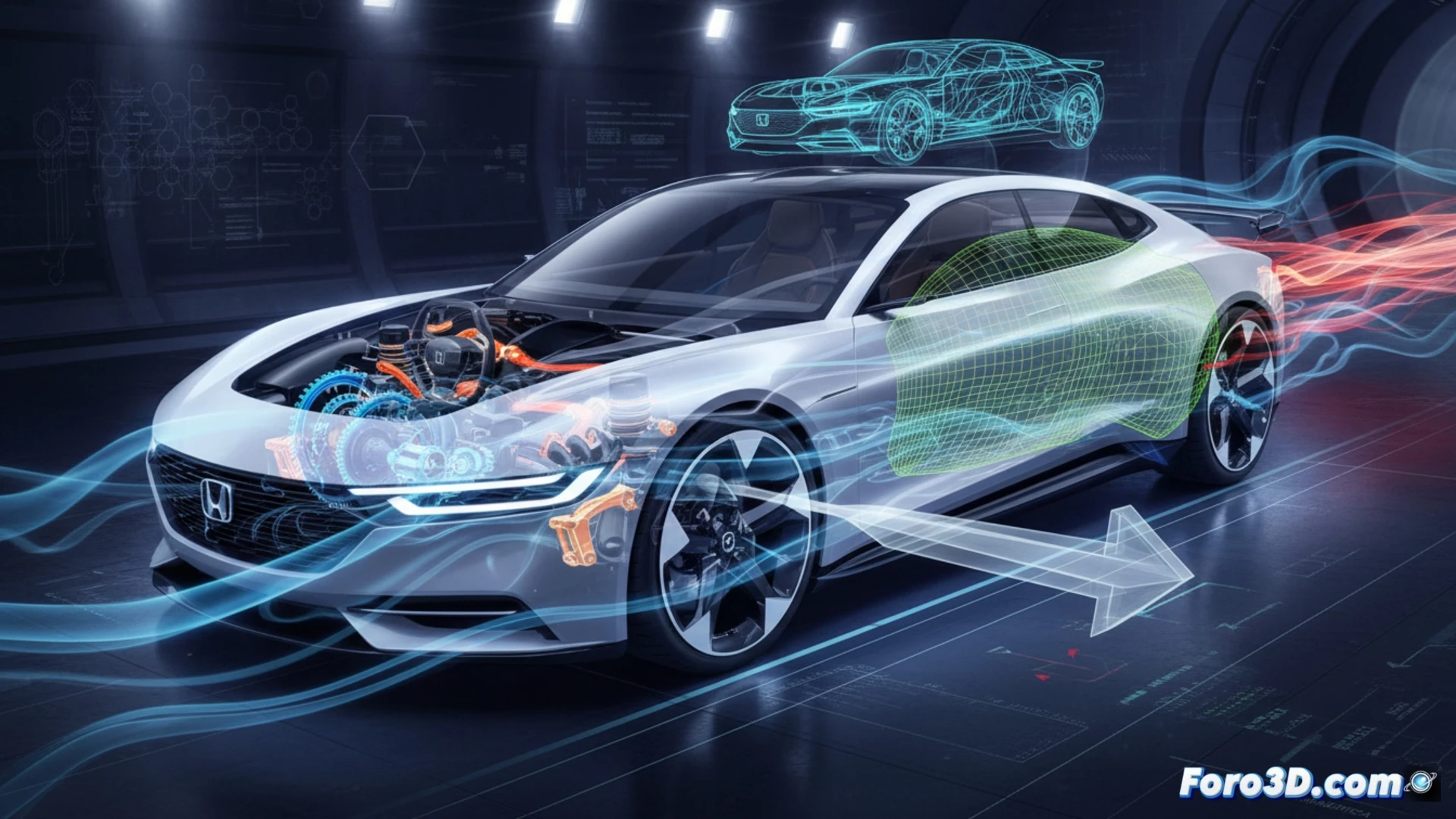 Honda 0 Series Saloon prototipo eléctrico diseño aerodinámico bajo y futurista simulación CFD