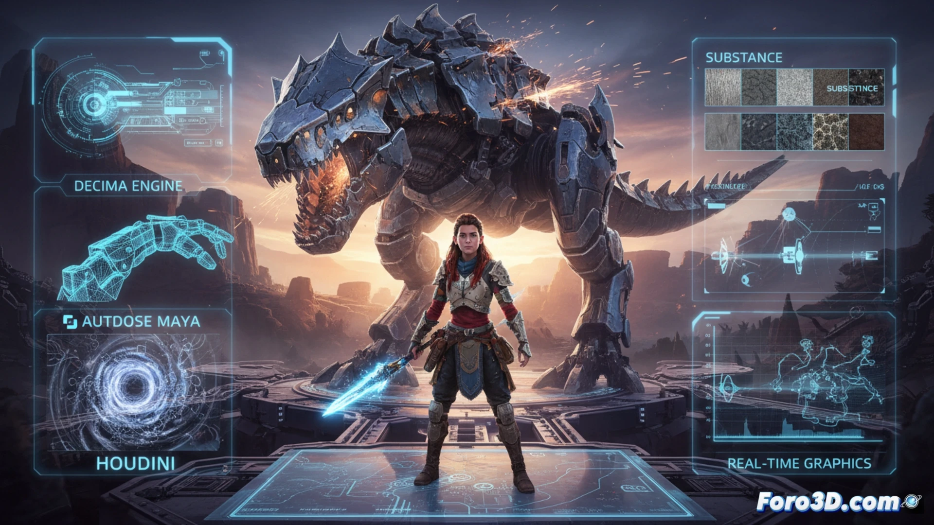 Pipeline técnico de Horizon Zero Dawn Remastered con Decima Engine, Maya y Houdini