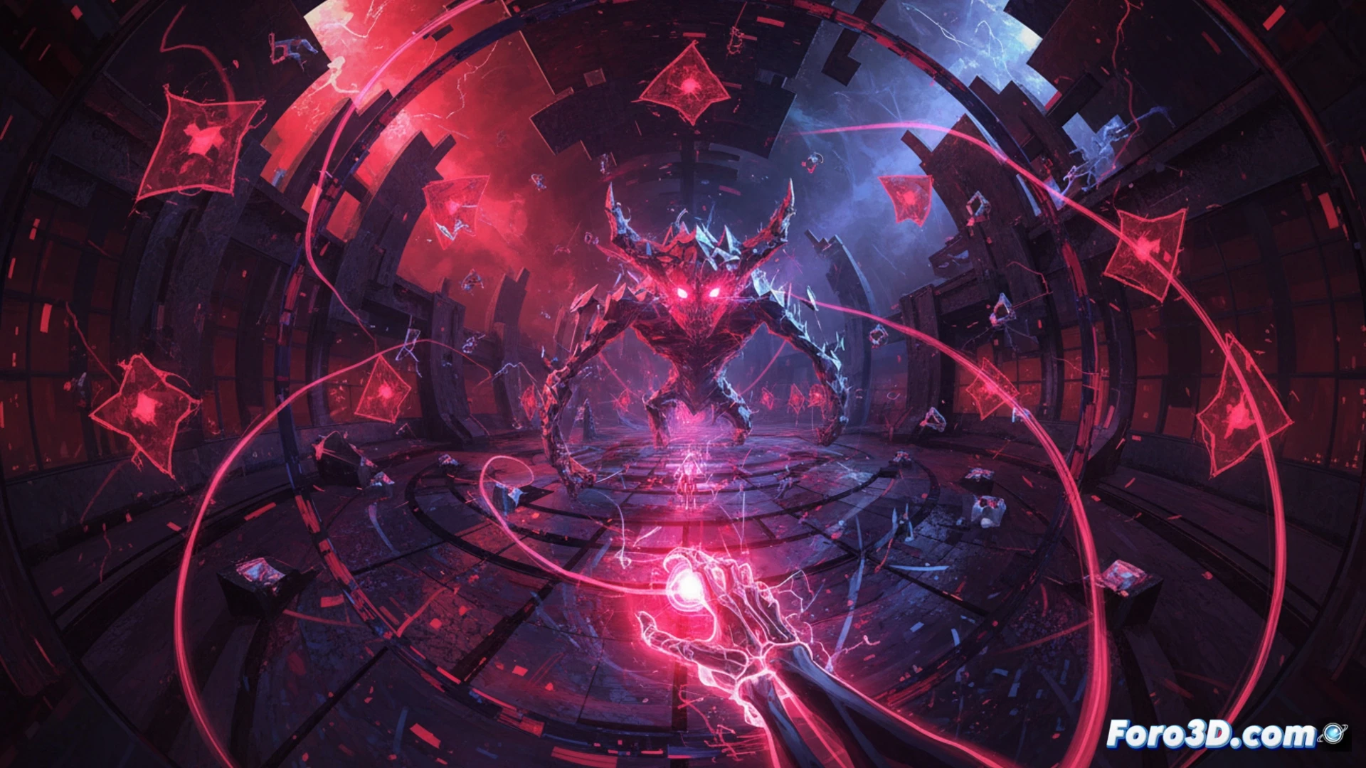 Hyper Demon juego FOV 180 grados deformacion espacial motor propio sombreadores HLSL GLSL
