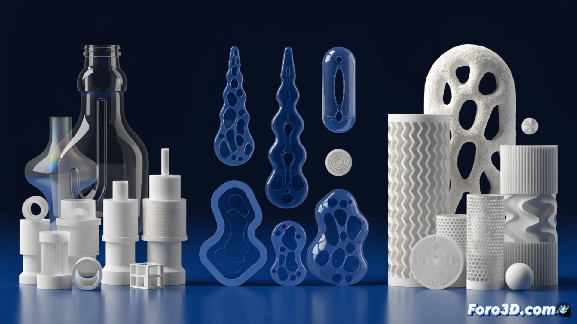 Operario farmacéutico revisa piezas 3D impresas: adaptador de dosificador y molde para supositorios junto a equipo encapsulador.