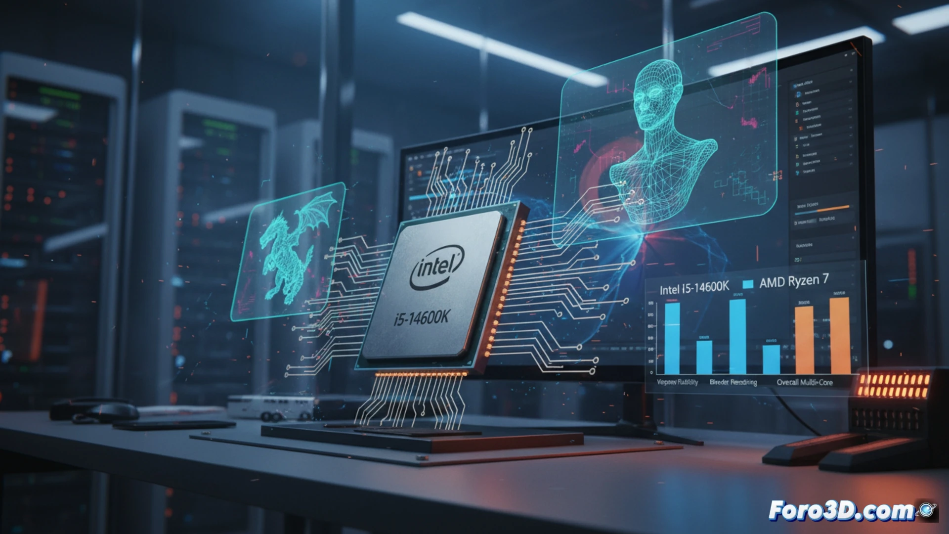 Intel i5-14600K procesador para modelado 3D y renderizado en estación de trabajo