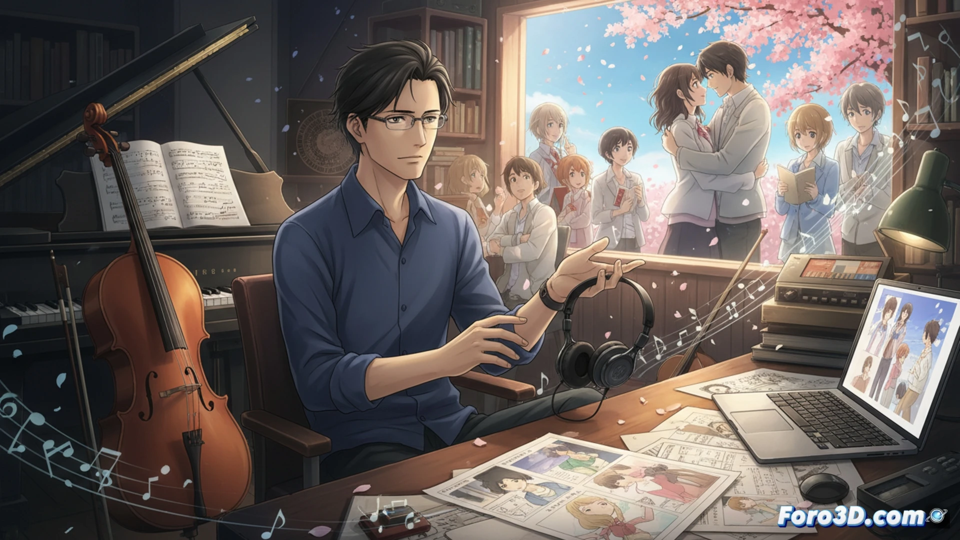 Kenichi Kasai, con lápiz y corazón, plasma el lirismo de Honey and Clover y Bakuman en una escena emotiva.