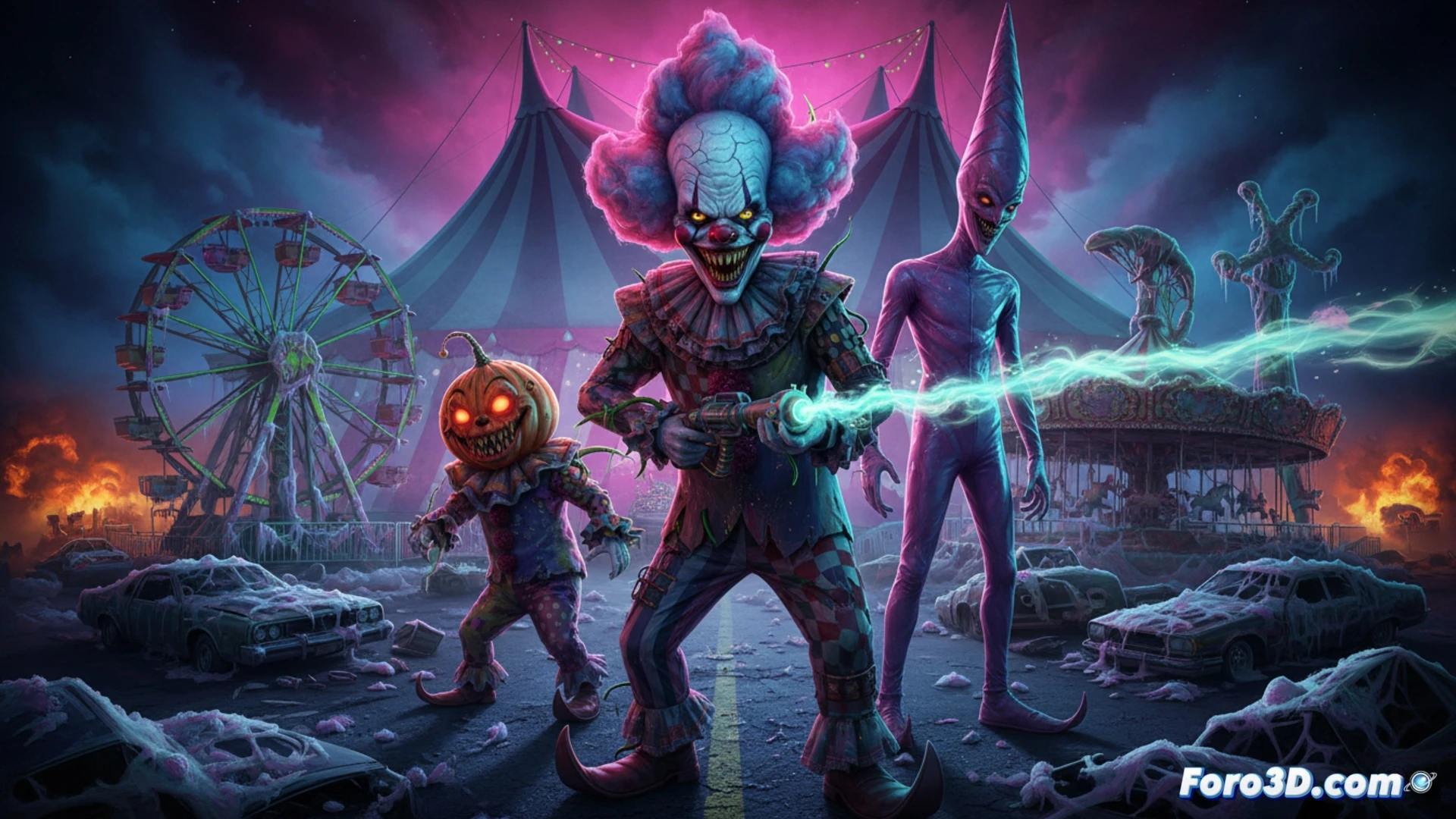 Killer Klowns from Outer Space videojuego IllFonic Unreal Engine 4 ZBrush recreación horror ochentero