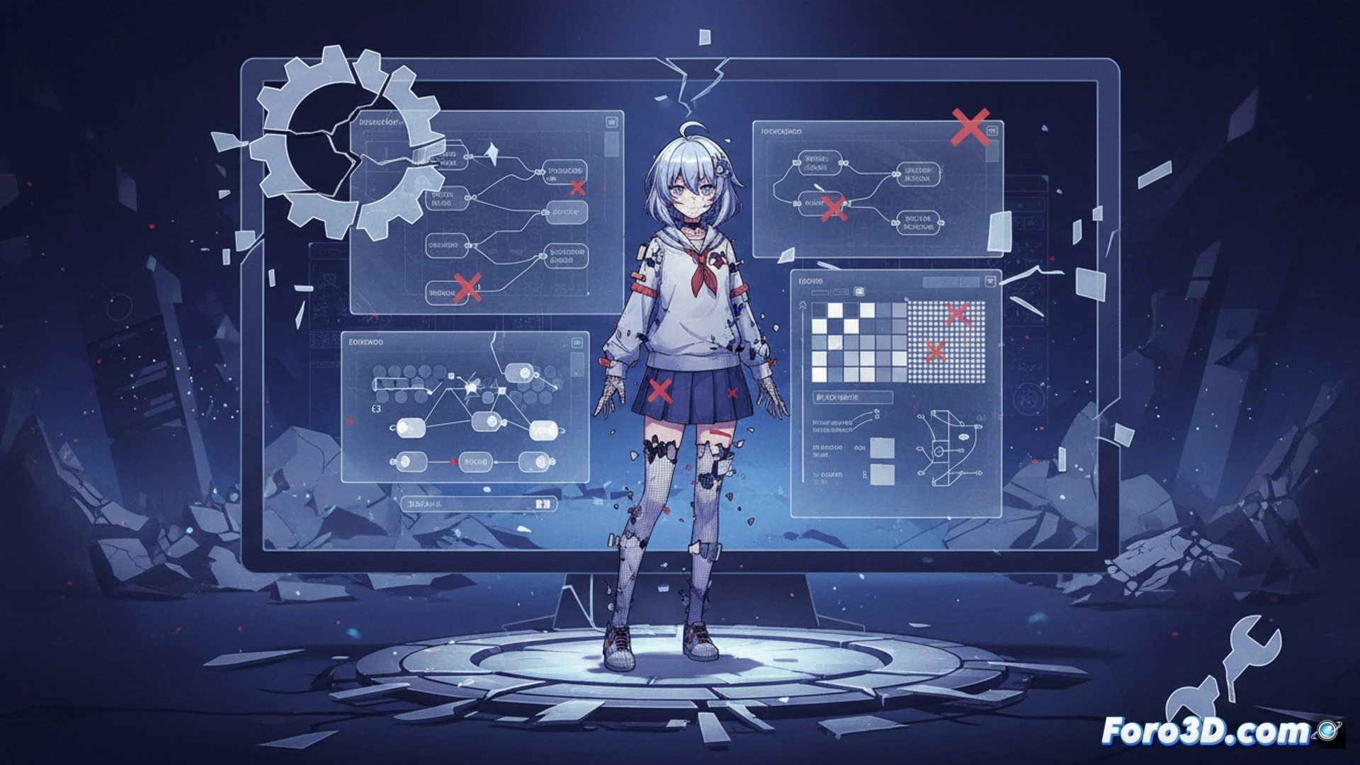 Visual novel 3D cancelada en Unity con sombreado NPR estilo Blue Archive y Live2D