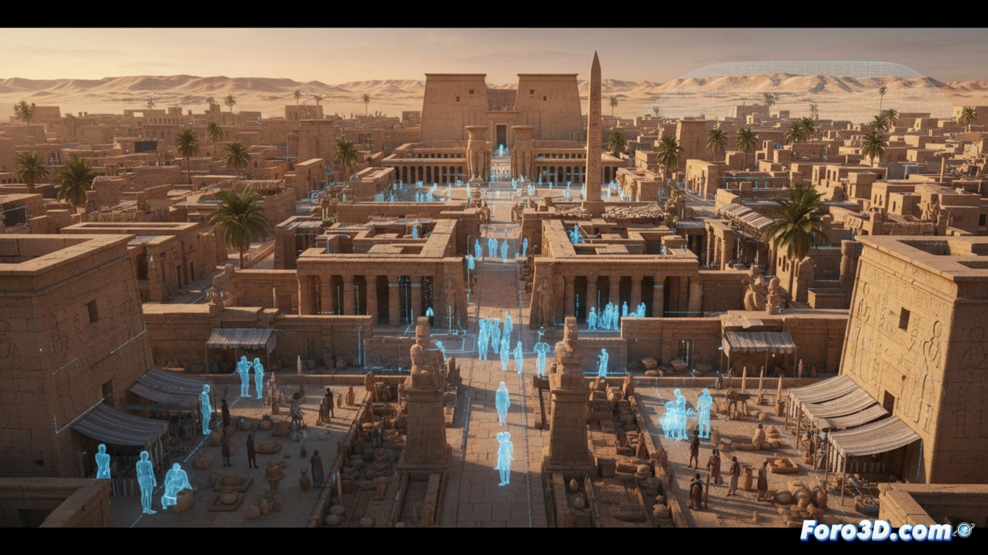 Recreación digital de la ciudad de Luxor, templos y viviendas del Imperio Nuevo egipcio con tecnología LiDAR y drones