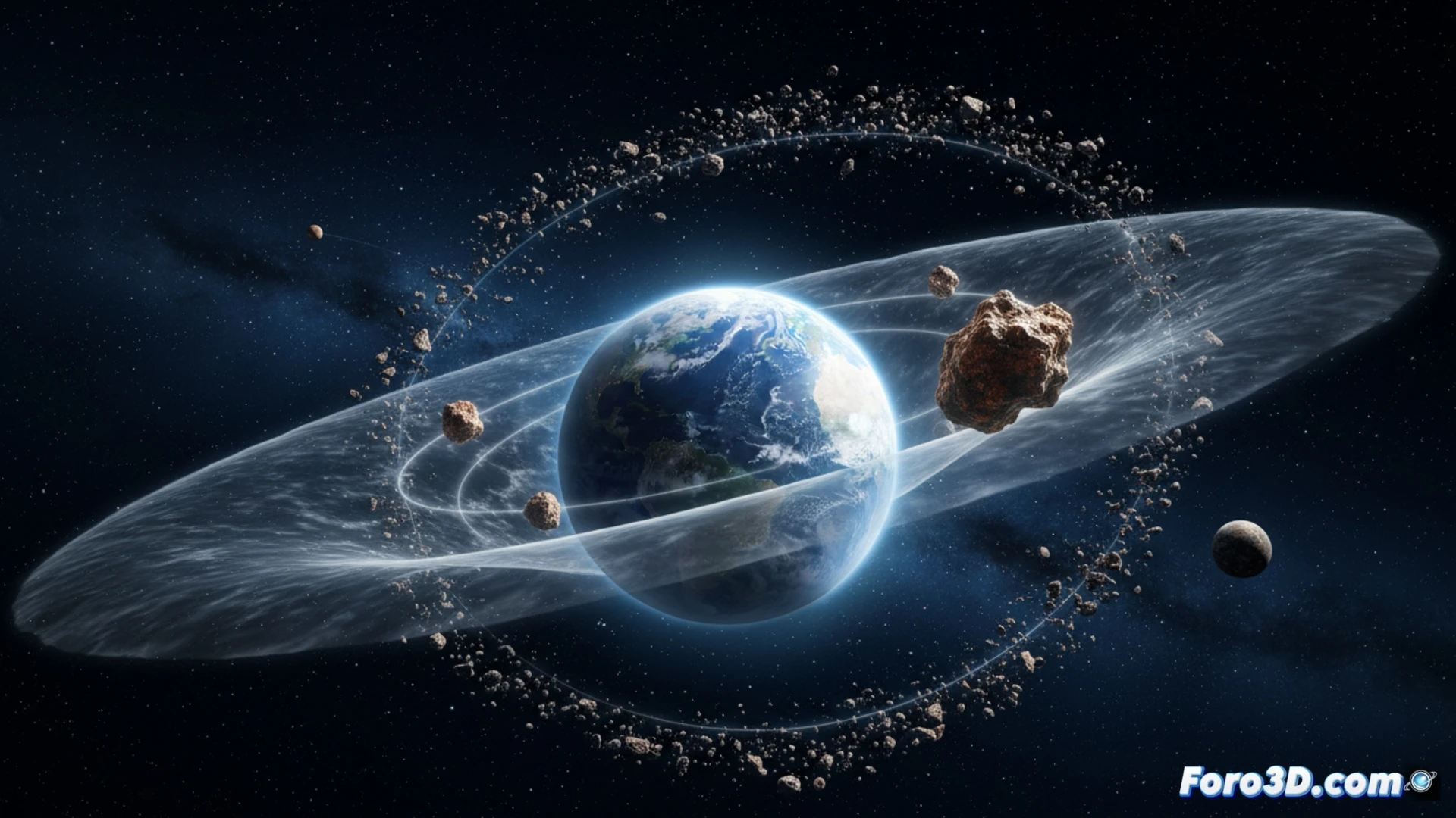 Animación 3D de la órbita terrestre con Kamooalewa y otros coorbitales danzando alrededor del Sol