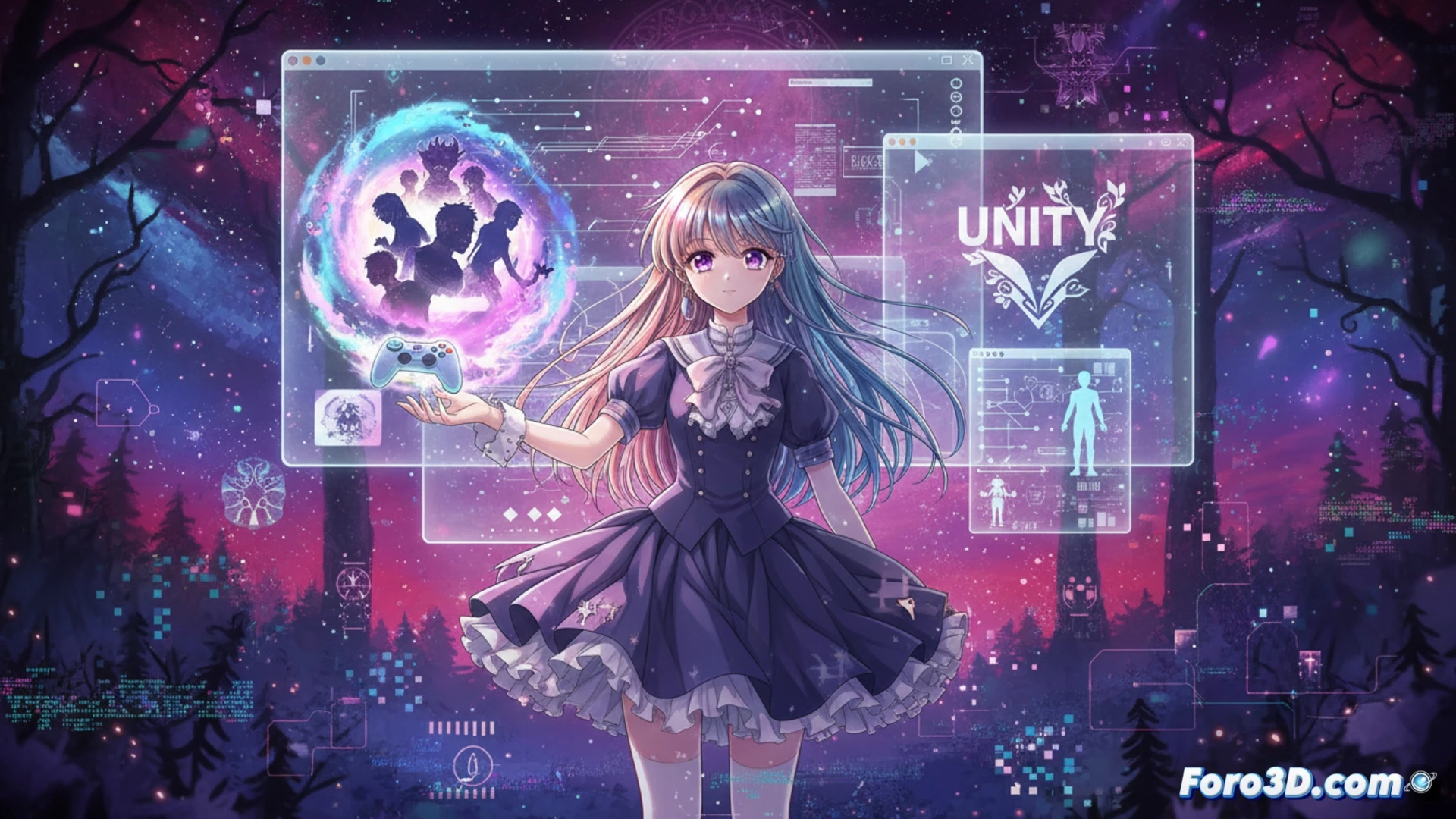 Captura de Little Goody Two Shoes con estilo anime 90s, personajes 2D en Unity con Live2D