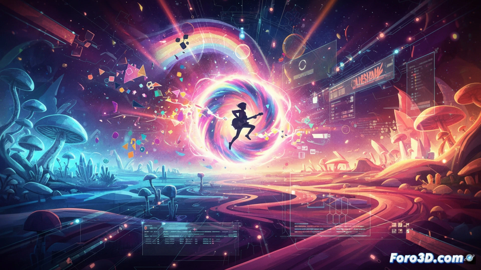The Artful Escape juego indie Unreal Engine 4 pipeline tecnico graficos psicodelicos arte 2D 3D