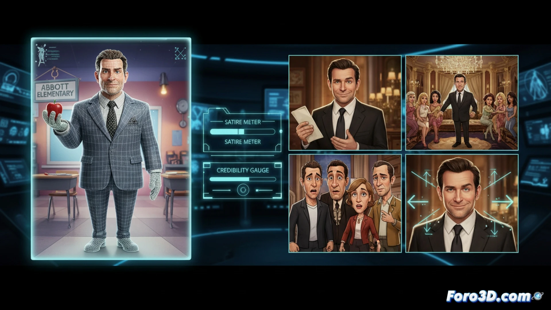 Storyboard digital de cameo con actor interpretándose a sí mismo en serie de televisión
