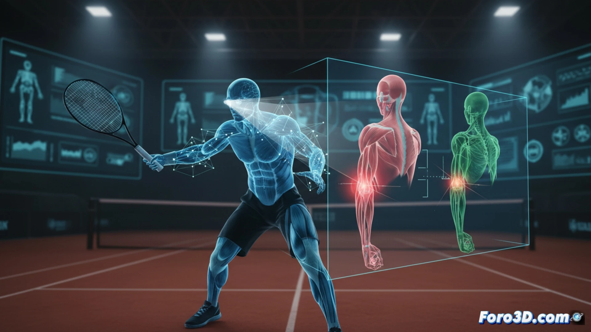 Tenista analizado con escáner 3D para prevenir lesiones por movimientos repetitivos en la cancha