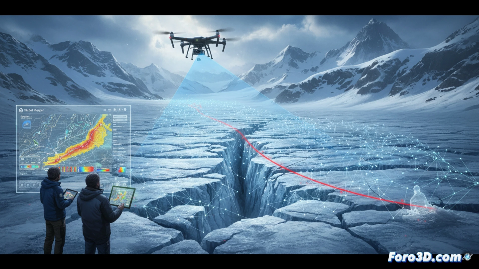 Reconstruccion forense de accidente en glaciar con LiDAR y fotogrametria digital