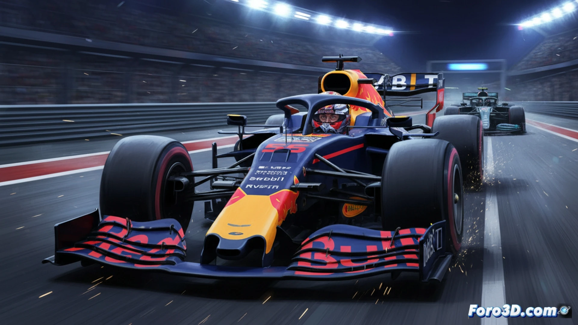 Un tablero de ajedrez de F1: el peón de Sainz avanza hacia Red Bull, mientras el rey Verstappen se desplaza a Mercedes. Lobato, como un estratega, observa la jugada desde las sombras.