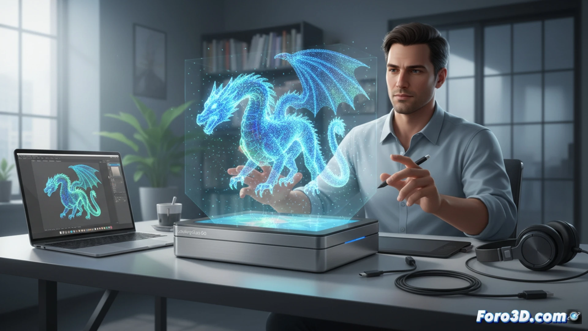 Looking Glass Go pantalla holográfica portátil luz field 3D sin gafas periférico innovador