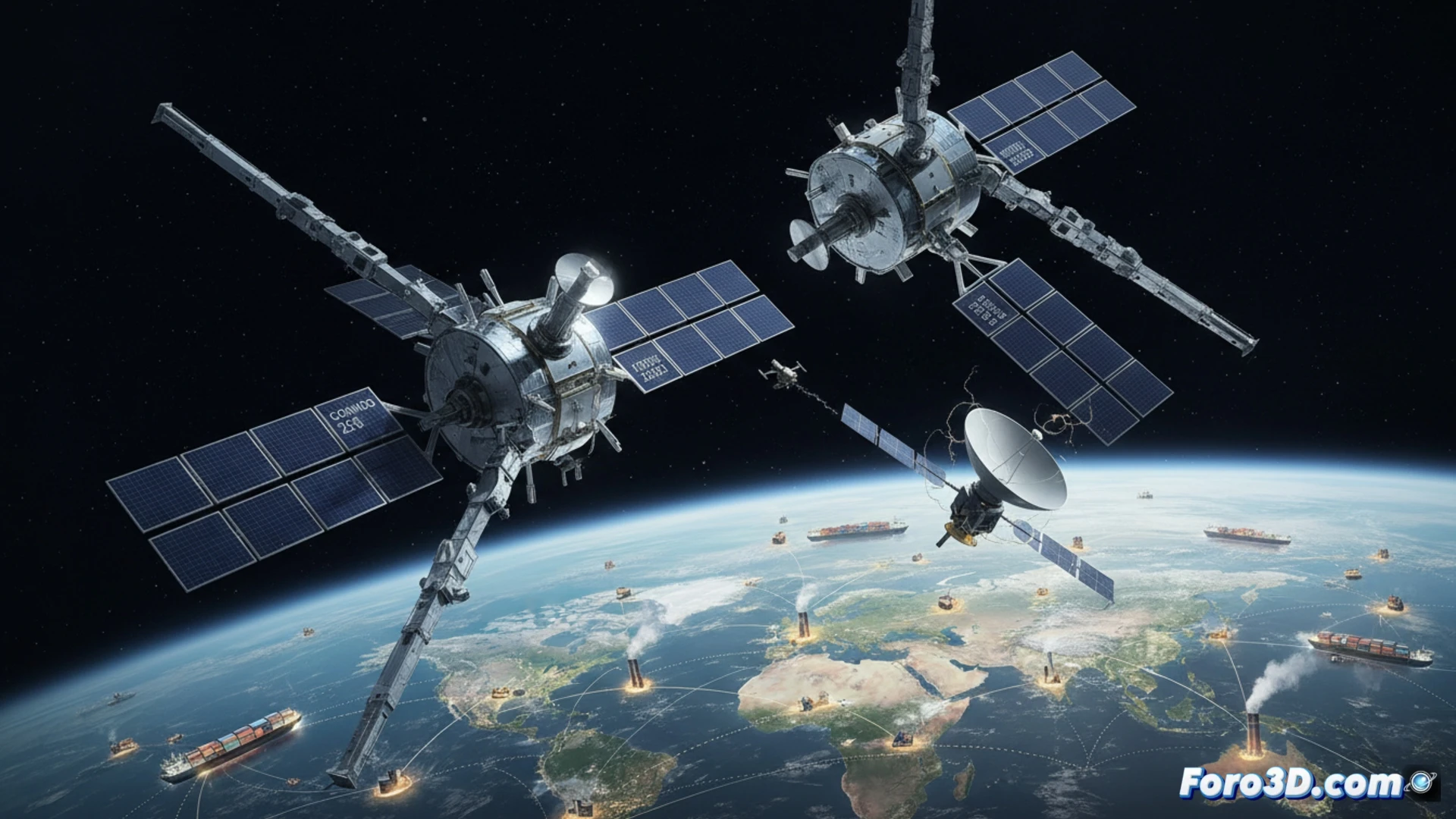 Satélites rusos COSMOS 2581 y 2583 en maniobra orbital de aproximación a tres metros de distancia