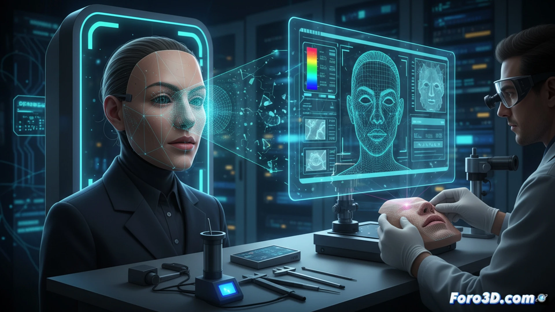 Mascara hiperrealista de silicona con escaneo 3D para fraude biometrico en sistema de reconocimiento facial