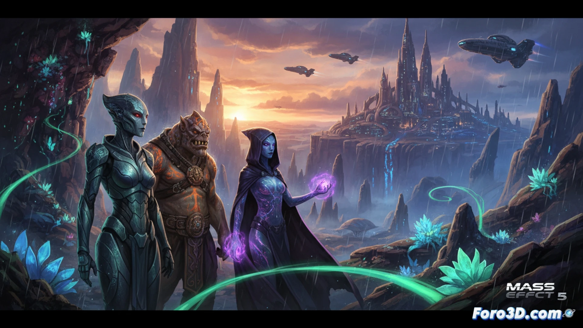Mass Effect 5 en Unreal Engine 5 con personajes alienígenas hiperrealistas y biomas planetarios masivos usando Nanite y Lumen