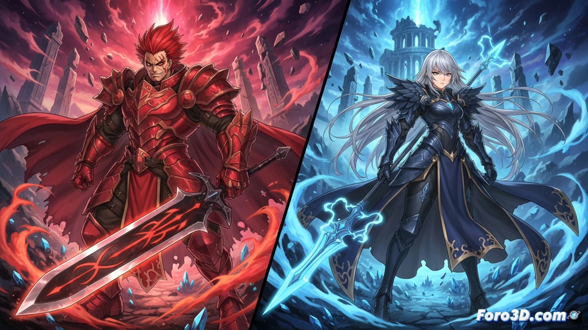 Gallanza y Maglielle, nuevos personajes jugables, en el arte promocional de Granblue Fantasy Relink.