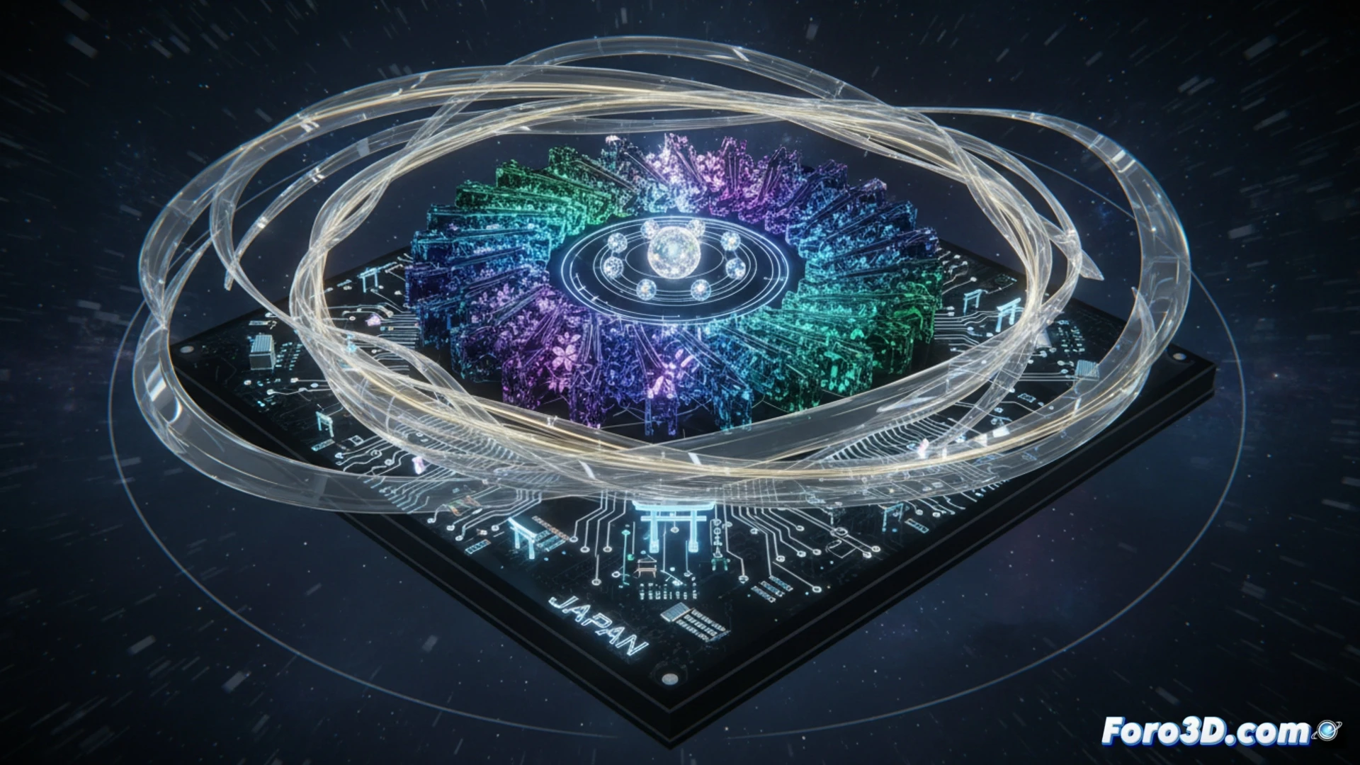 cinematic engineering visualization of quantum memory chip architecture, electrons flowing through magnetic tunnel junctions at ultrafast speeds, glowing quantum spin states transitioning between layers, zero heat dissipation shown by cool blue energy paths, RIKEN CEMS laboratory setting with atomic-scale memory cells in action, photorealistic technical render, dramatic side lighting on nanostructured substrates, ultra-detailed silicon wafer with magnetic domain walls shifting during data write process, motion blur indicating 25x speed advantage over traditional DRAM, industrial precision atmosphere