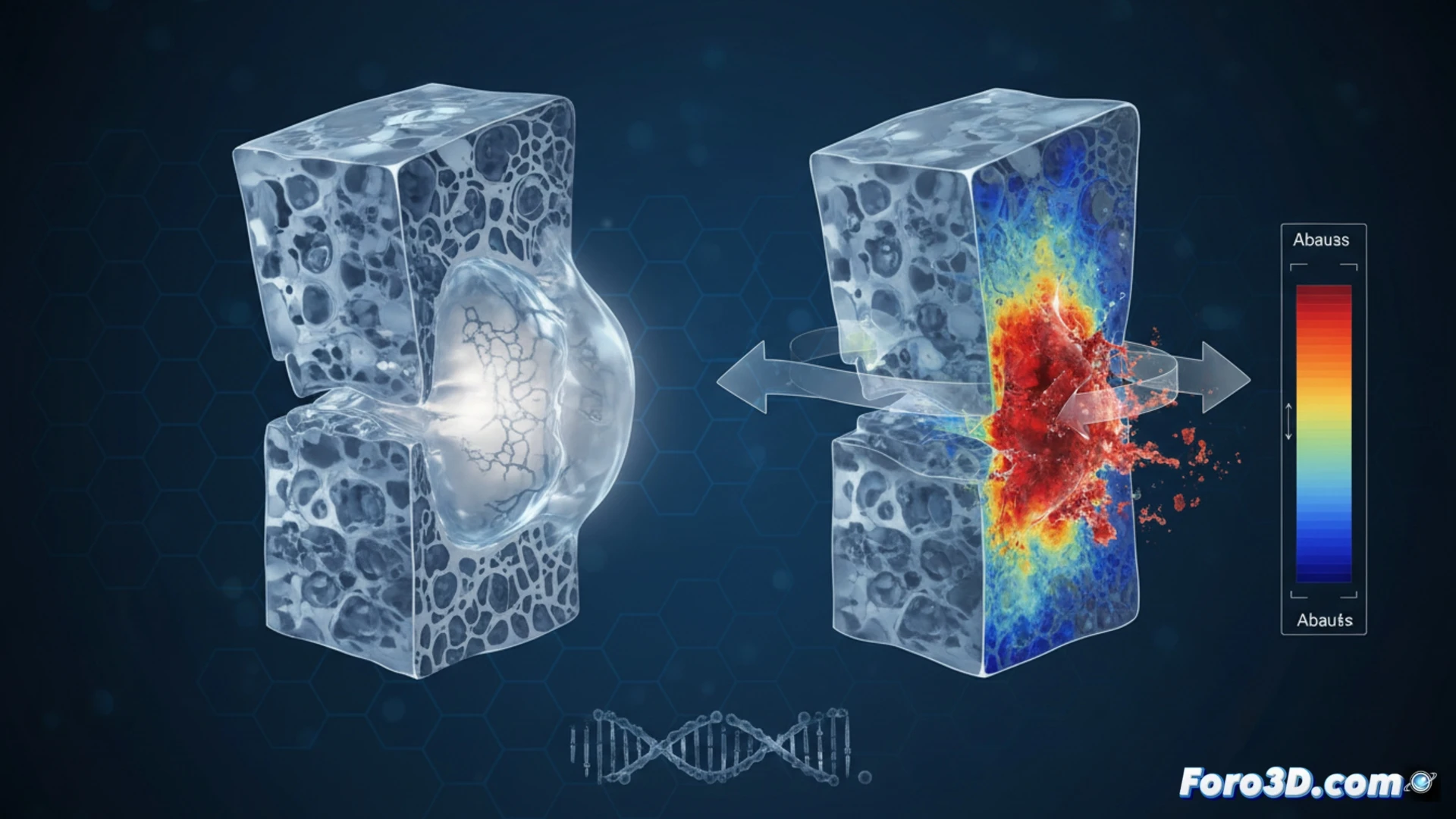Micro-CT y Abaqus analizan fallo por hidratación en hidrogel de prótesis de disco intervertebral