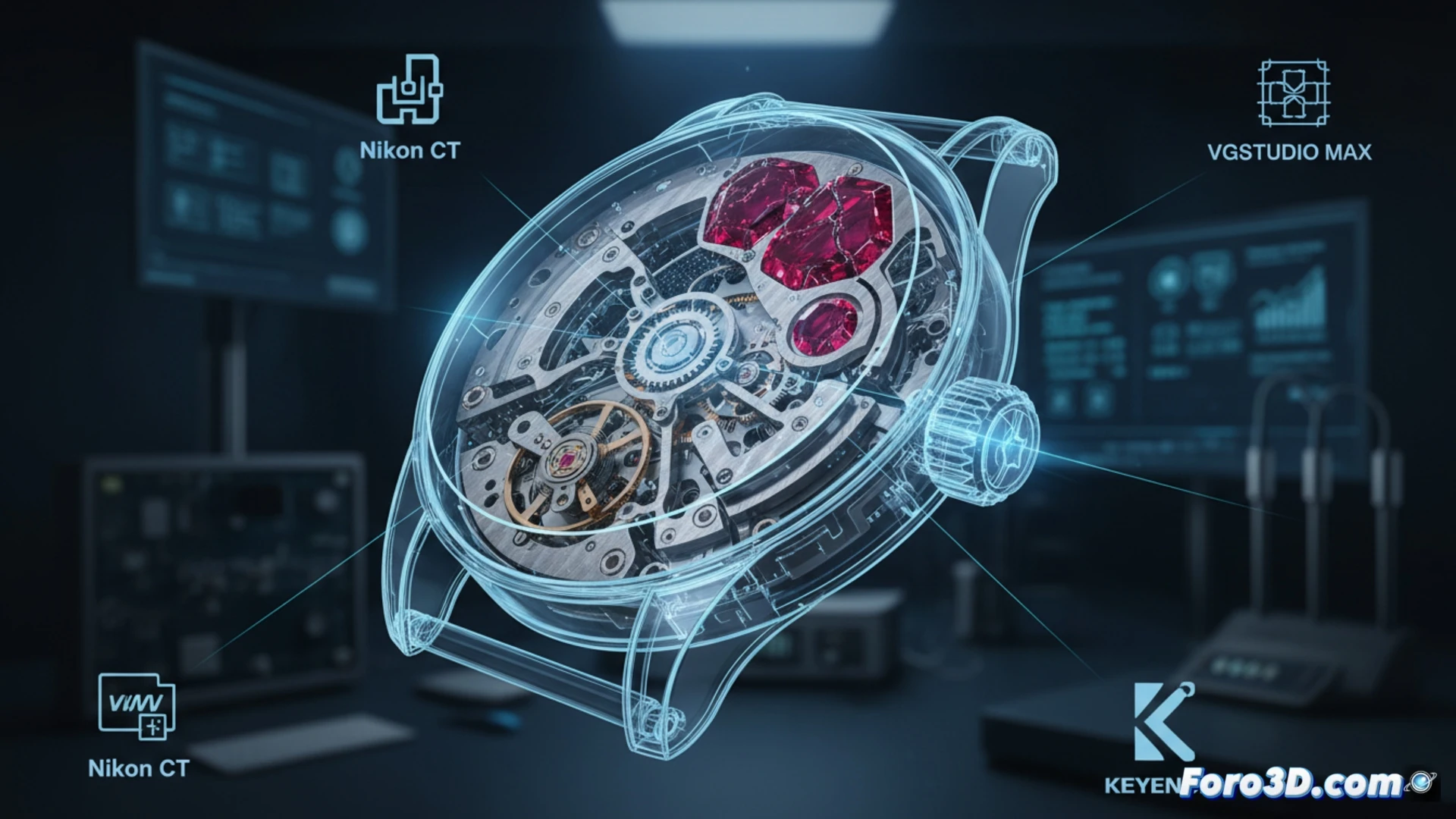 Micro-CT revela defectos en rubíes y acabados de reloj de lujo falso mediante modelado 3D forense