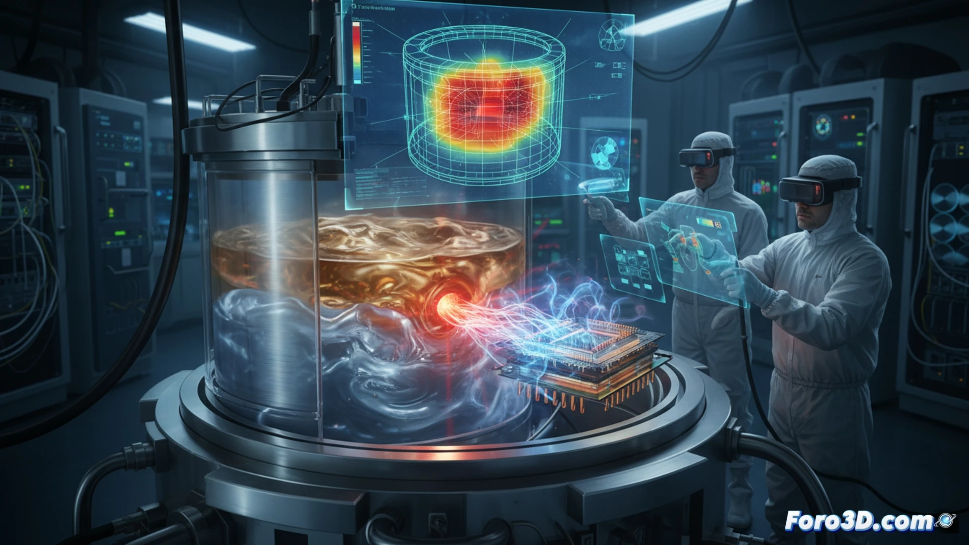 Escaneo volumétrico 3D revela micro-poro en cámara de mezcla de helio de refrigerador de dilución cuántico