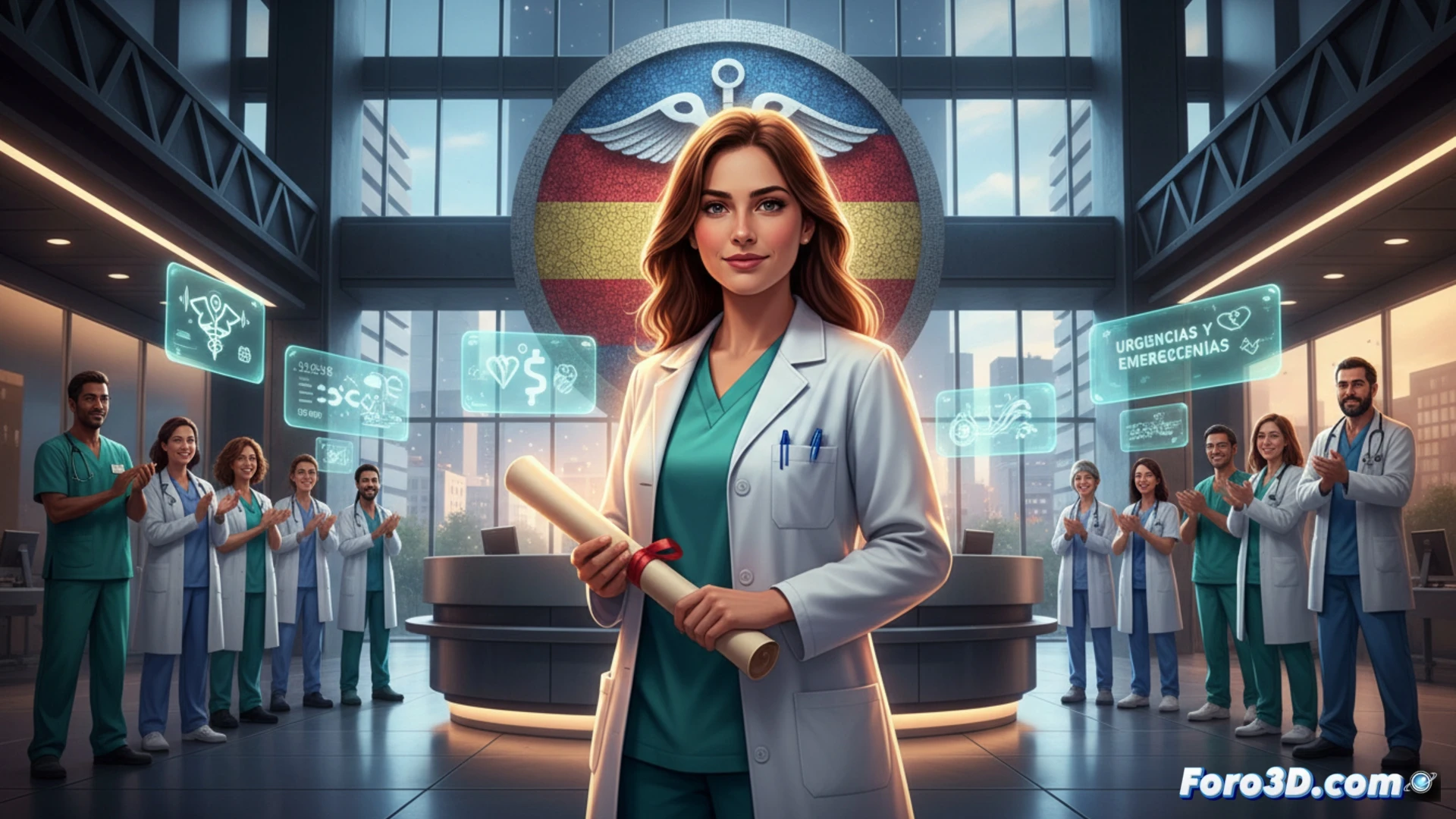 Doctora Ana Rodrigo sonríe con su plaza MIR en el Hospital Clínico Lozano Blesa de Zaragoza.
