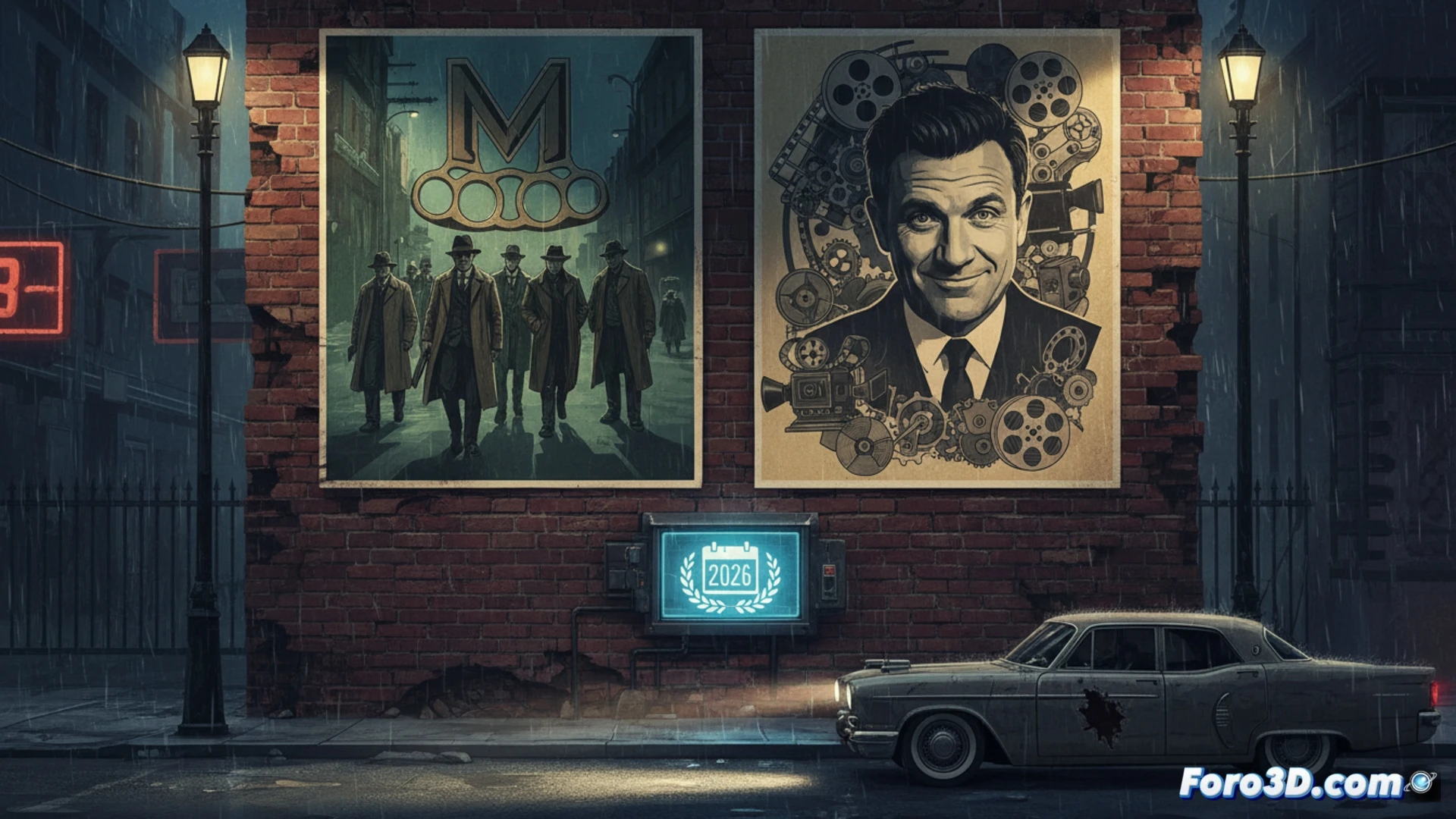 Guy Ritchie en un estudio de edición técnica, manos ajustando una cámara de cine digital sobre un trípode metálico, monitor de producción mostrando storyboards de escenas criminales, cables de fibra óptica conectados a una consola de mezcla, luces de set direccionales iluminando un mapa de rodaje en la mesa, movimiento de manos durante el proceso de montaje, estilo cinematográfico fotorrealista, iluminación industrial dramática, sombras duras, textura metálica reflectante, detalles precisos de hardware de edición.