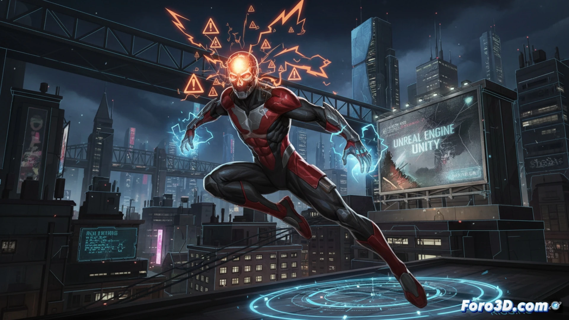 Modelo 3D de Ricochet, mutante acróbata de Marvel, con discos rebotantes en pose dinámica para videojuego