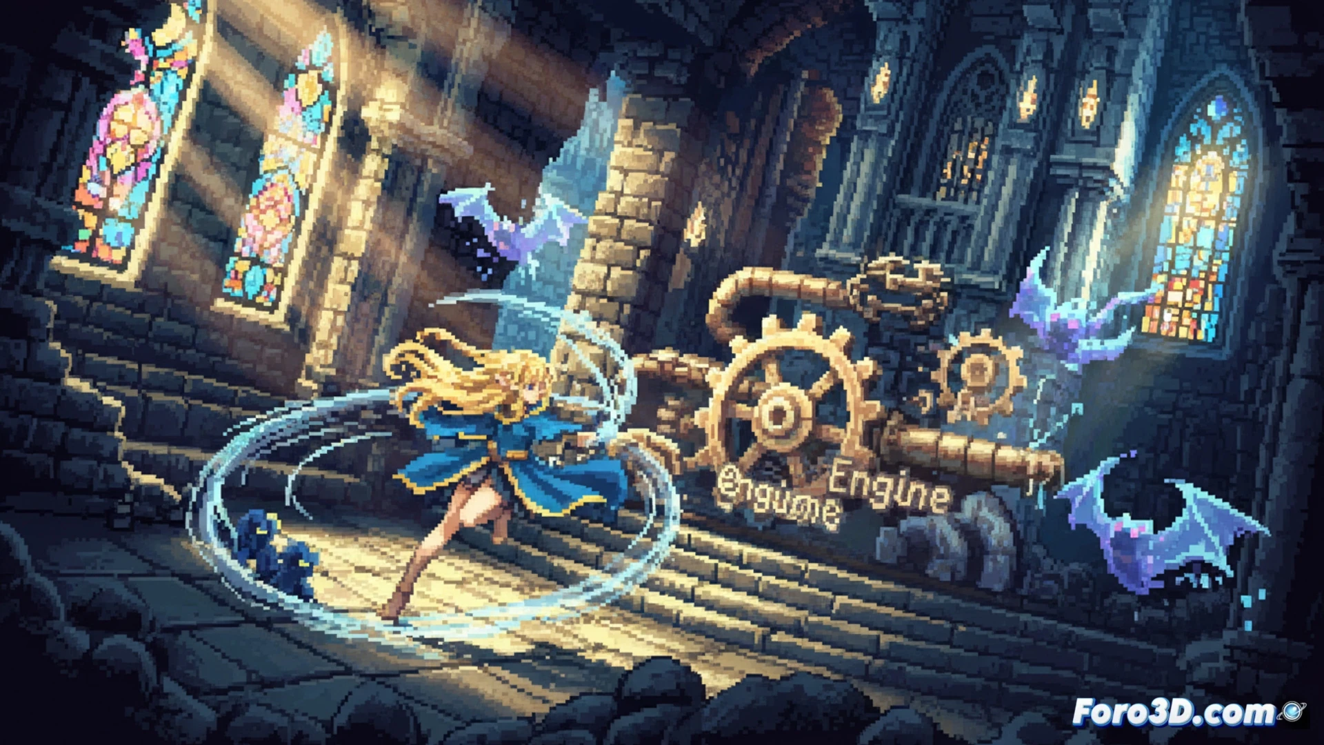 Captura de Deedlit in Wonder Labyrinth mostrando pixel art fluido y animación de personaje en acción