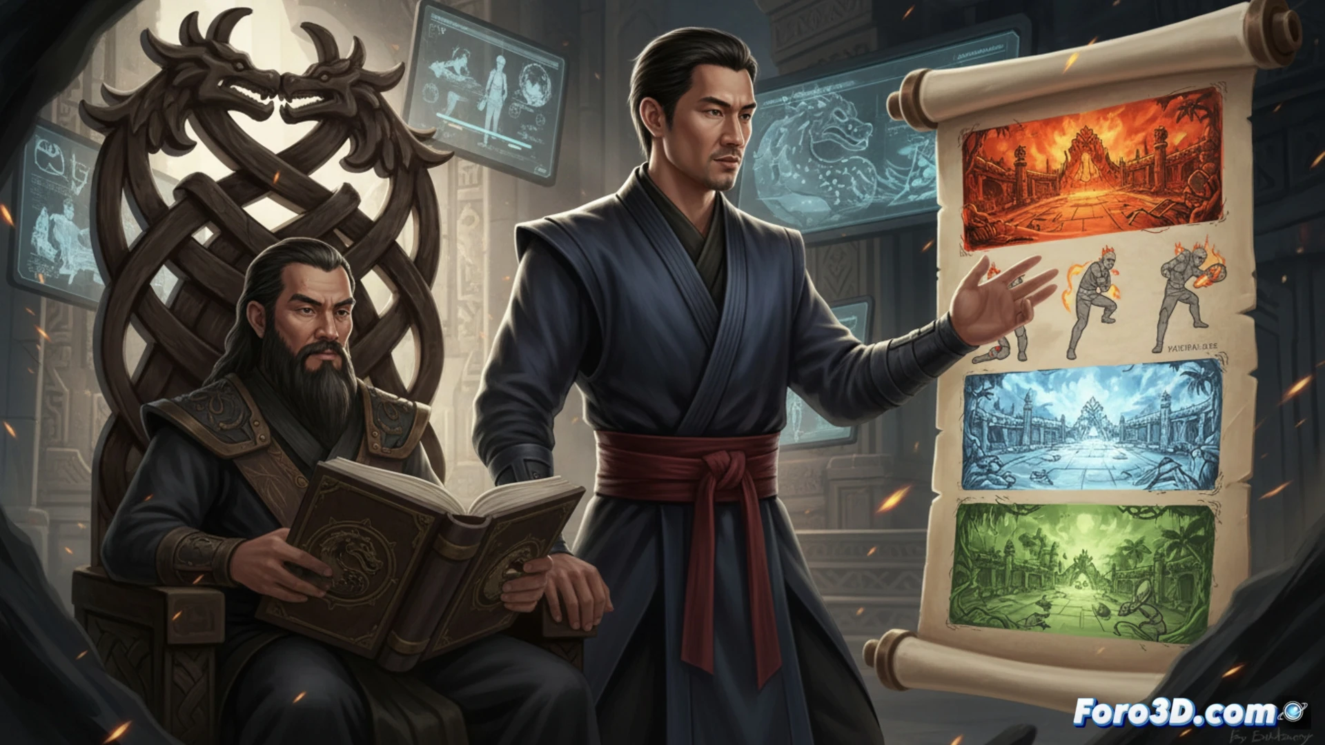 Ed Boon revisa storyboards de fatalities y escenarios sangrientos con el equipo de Mortal Kombat 2, asegurando el canon del juego.