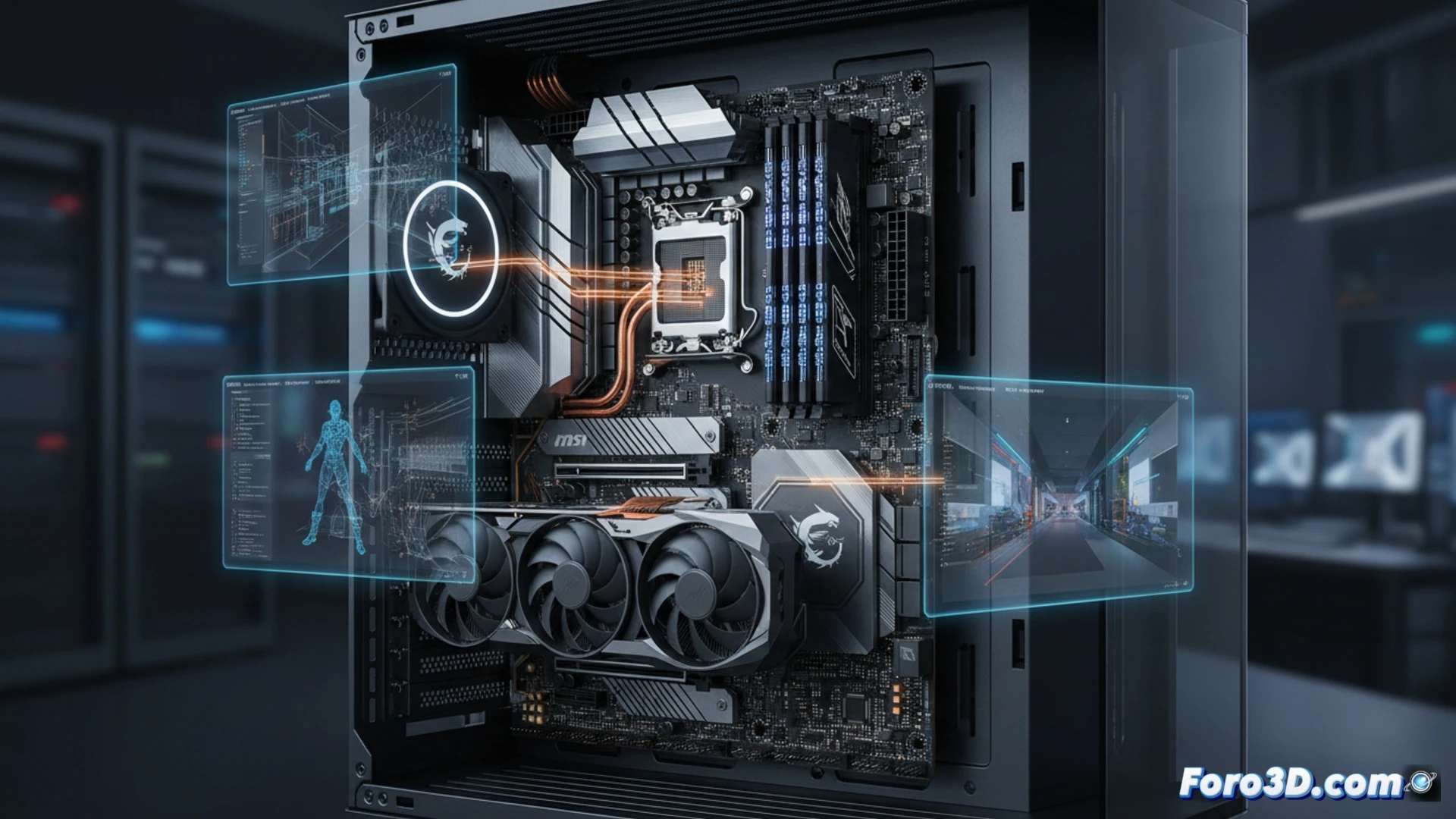 Placa base MSI MPG Z890 Carbon WiFi con disipadores y conectividad para estaciones de trabajo 3D