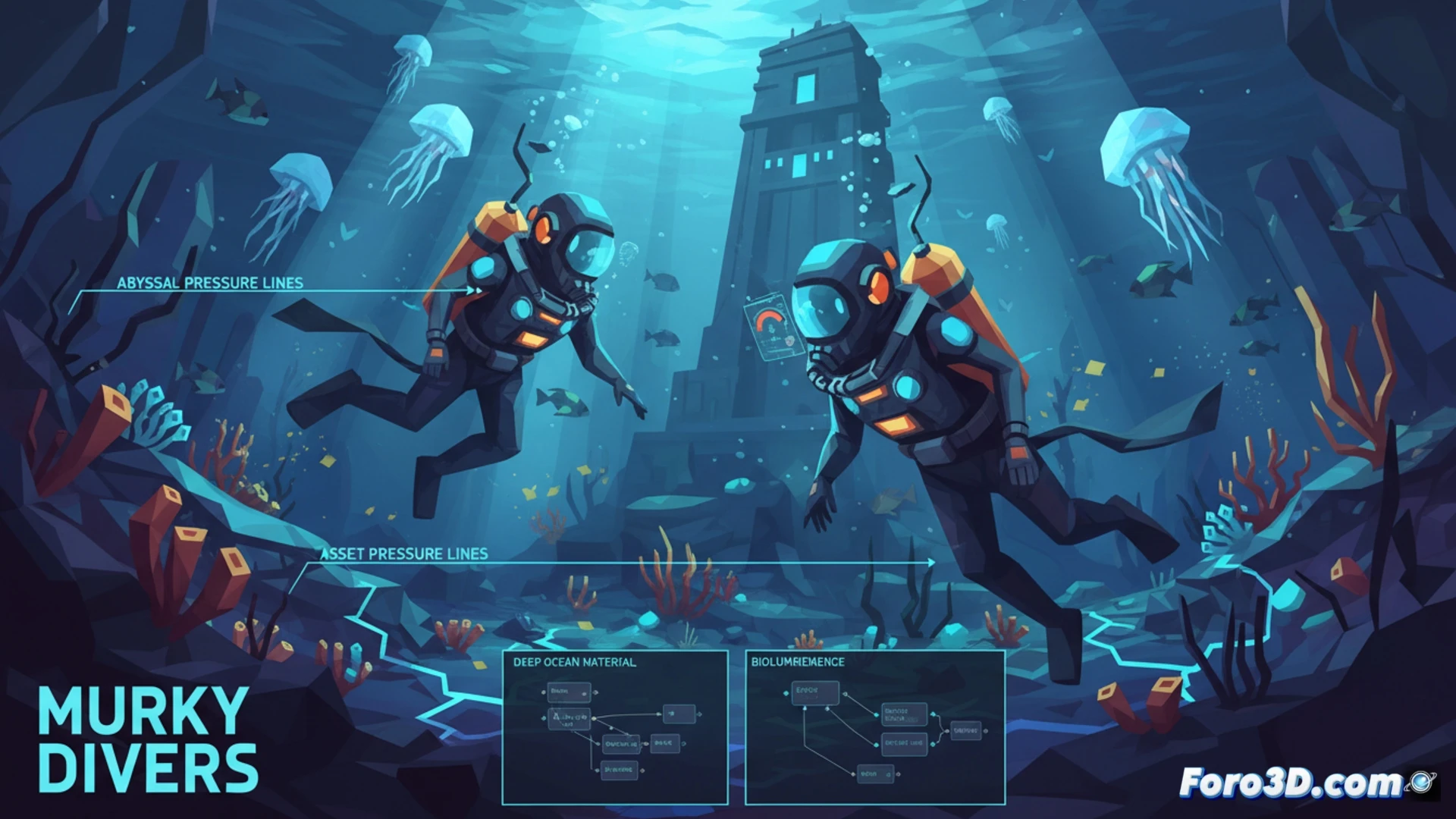 Murky Divers low-poly cooperativo en Unity, presión abisal y atmósfera submarina opresiva