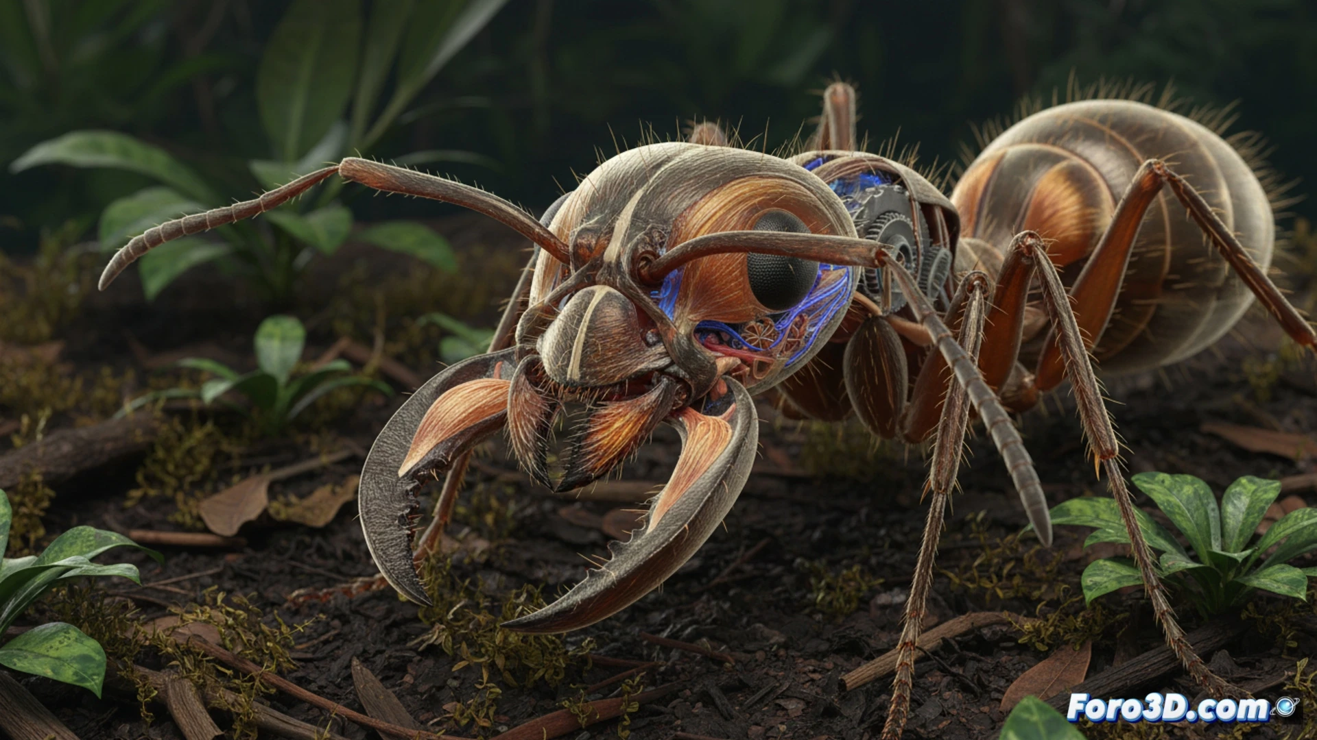 Myrmoteras sp. hormiga trampa diamante mandíbula 280 grados biomecánica 3D visualización científica Indonesia 2024