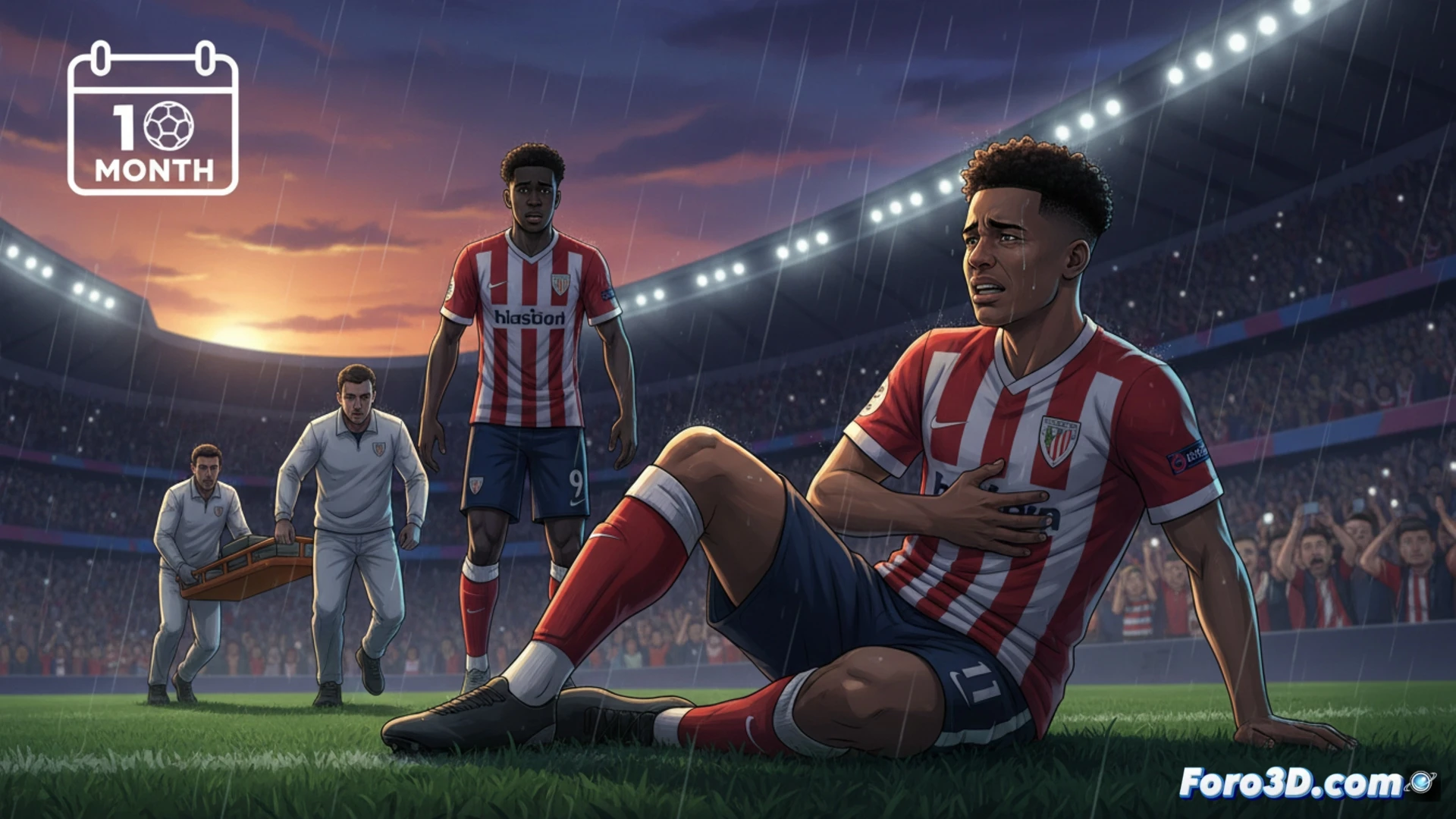 Nico Williams, abatido, sale del campo lesionado en Liga, con Iñaki entrando, a un mes del Mundial.