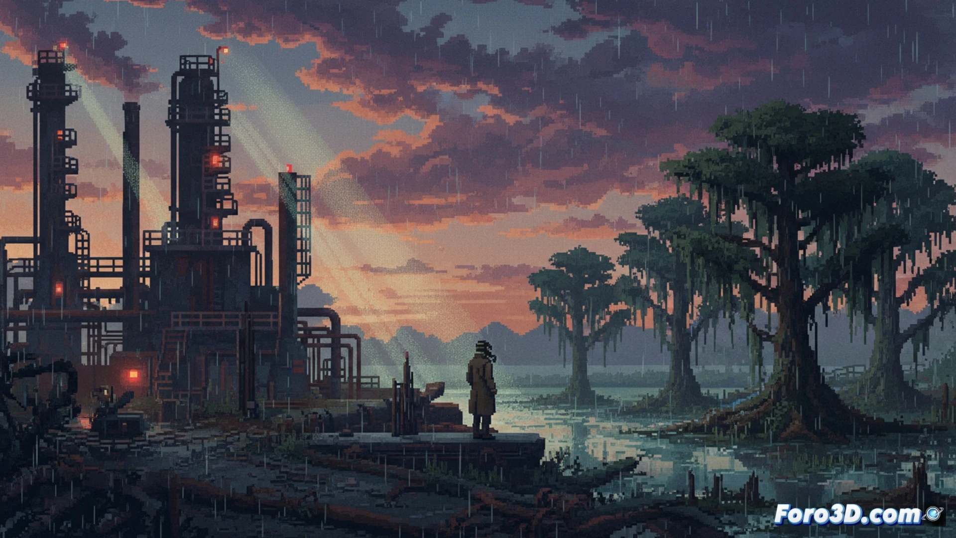Pixel art gótico sureño en NORCO con iluminación avanzada en Unity y shaders