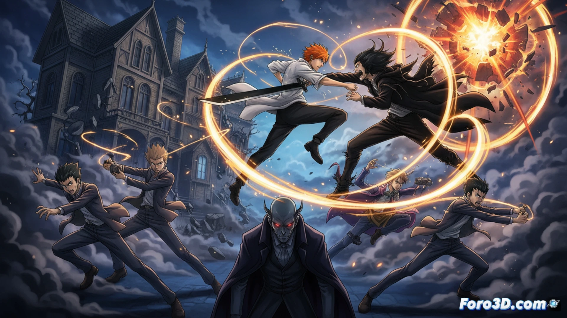 Descripción de 80-120 caracteres:  
Noriyuki Abe dirige una escena épica de Bleach, con colores vibrantes y música que eleva la tensión del combate.